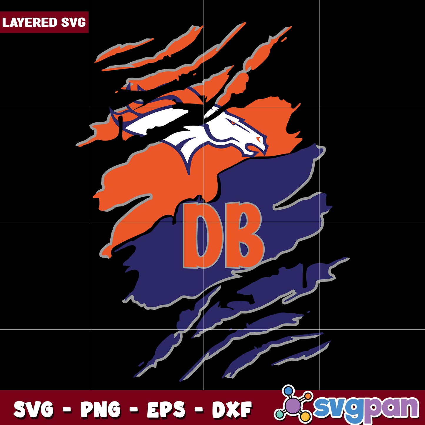 Denver broncos halloween claws svg, nfl teams svg, super bowl svg