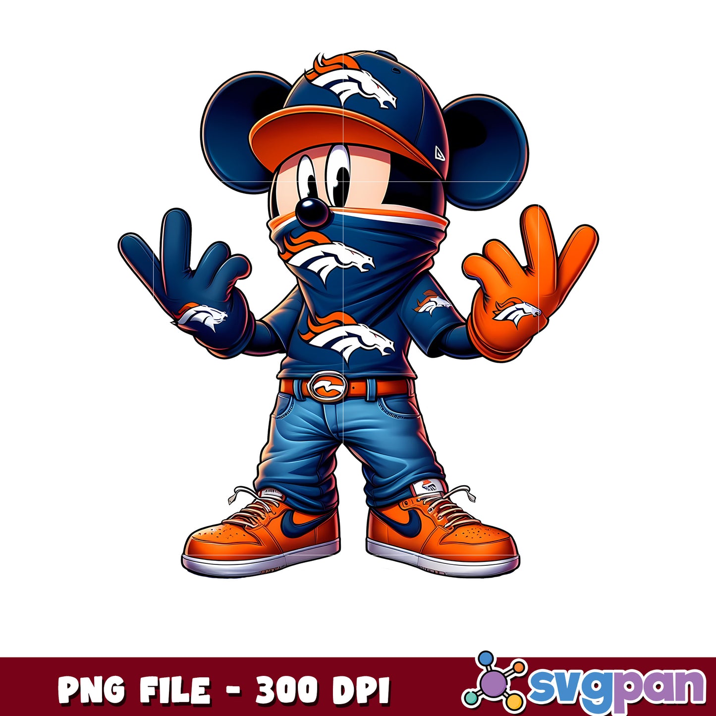Denver broncos mickey mouse png, mickey mouse nfl png, nfl games png