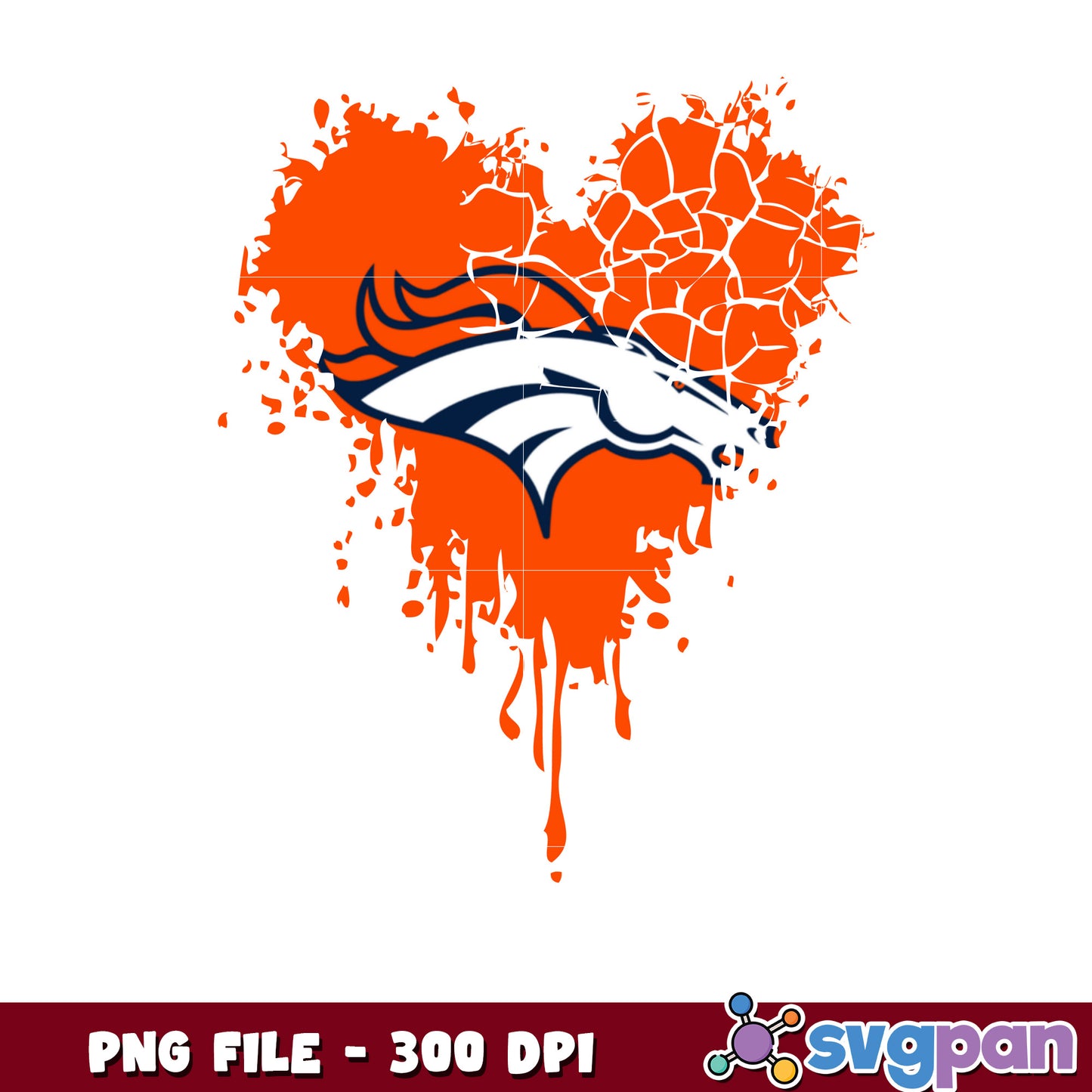 Denver broncos painting design png, nfl broncos, rugby american png