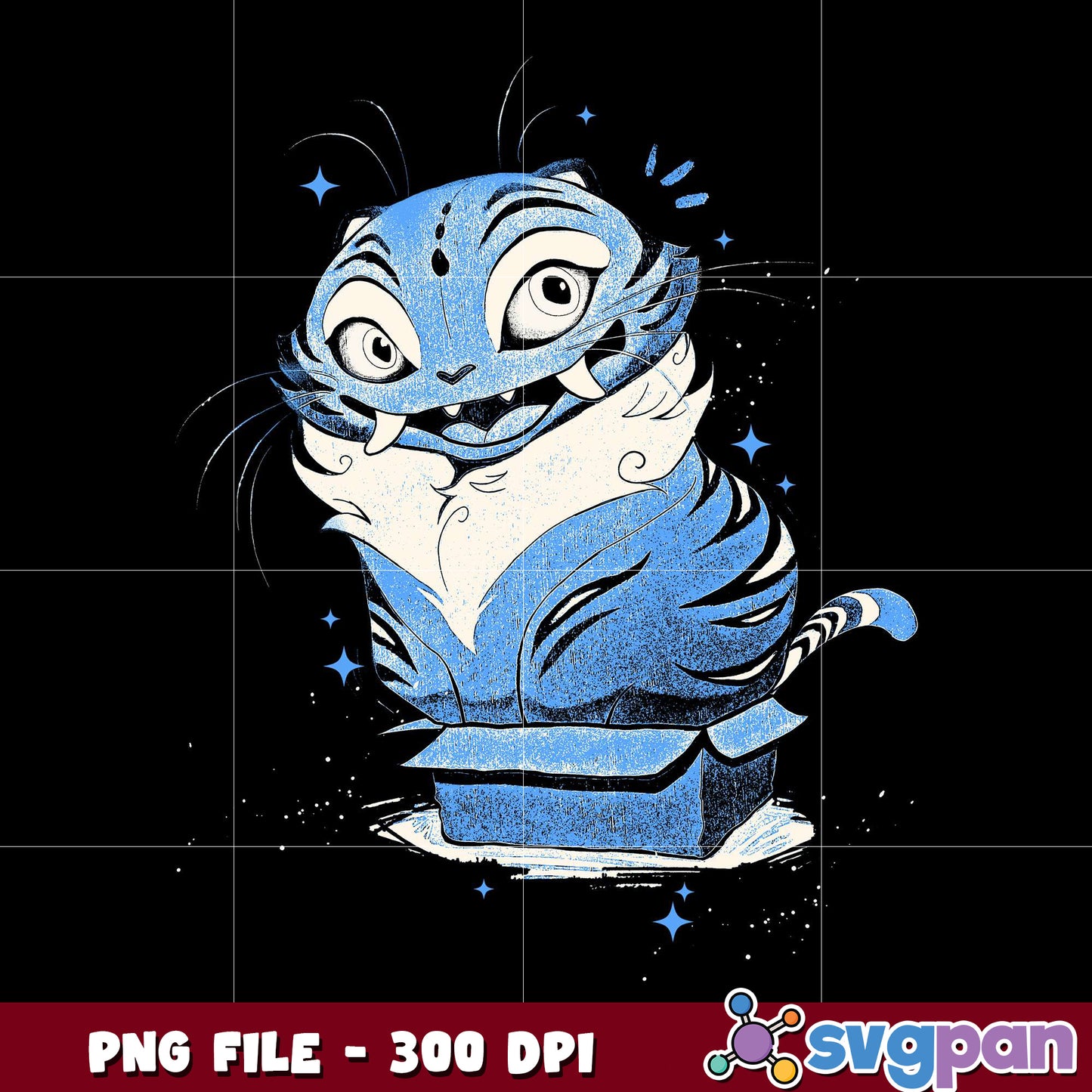 Derpy blue tiger png, kpop demon hunter png, netflix cartoon png