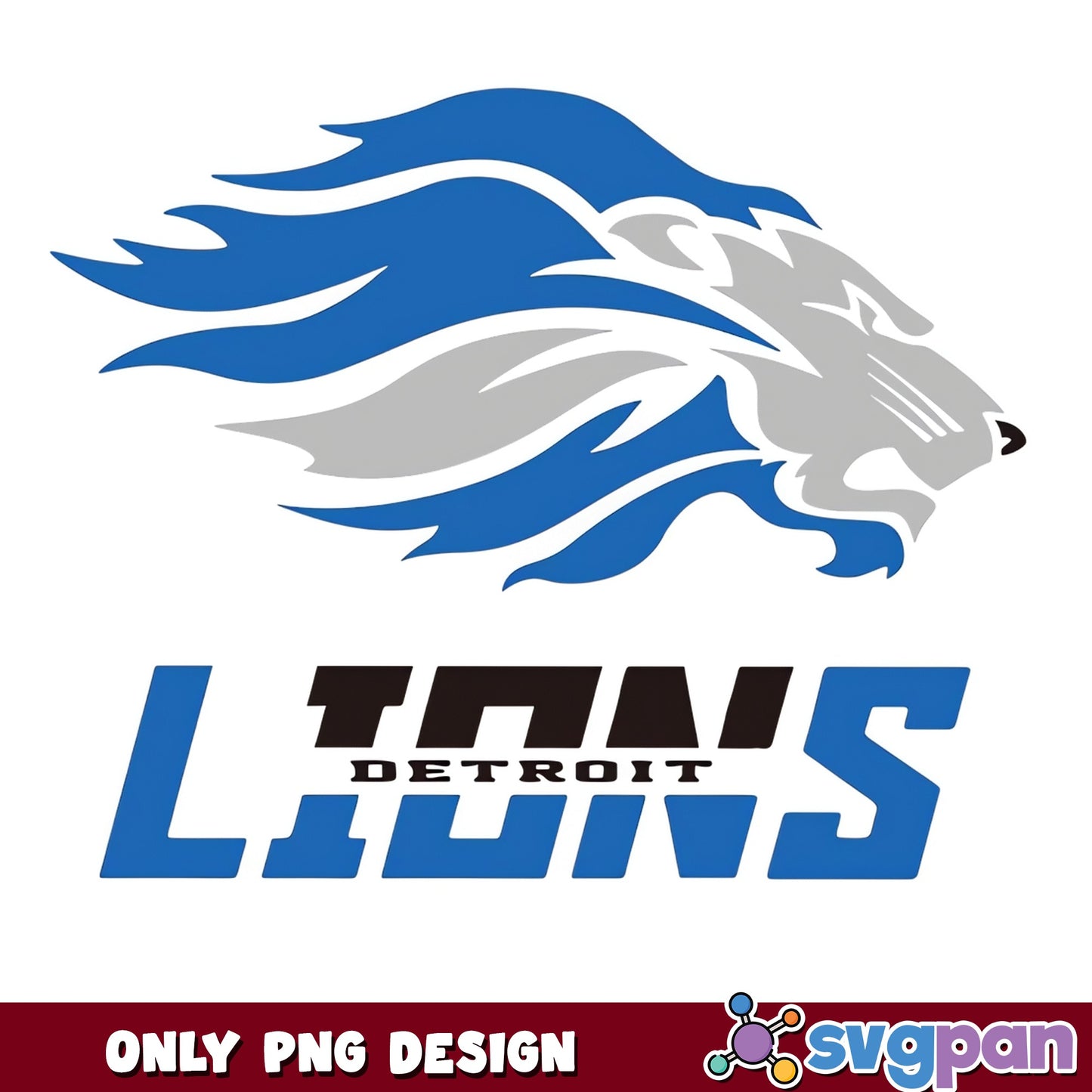 Detroit Lions PNG, NFL Football Team Logo, Lions PNG Design