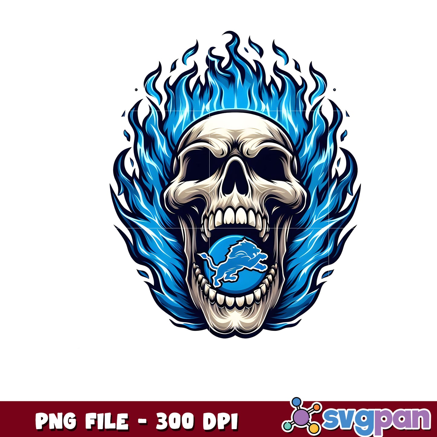 Detroit lions burning skull png, super bowl 2025 png, american football league png