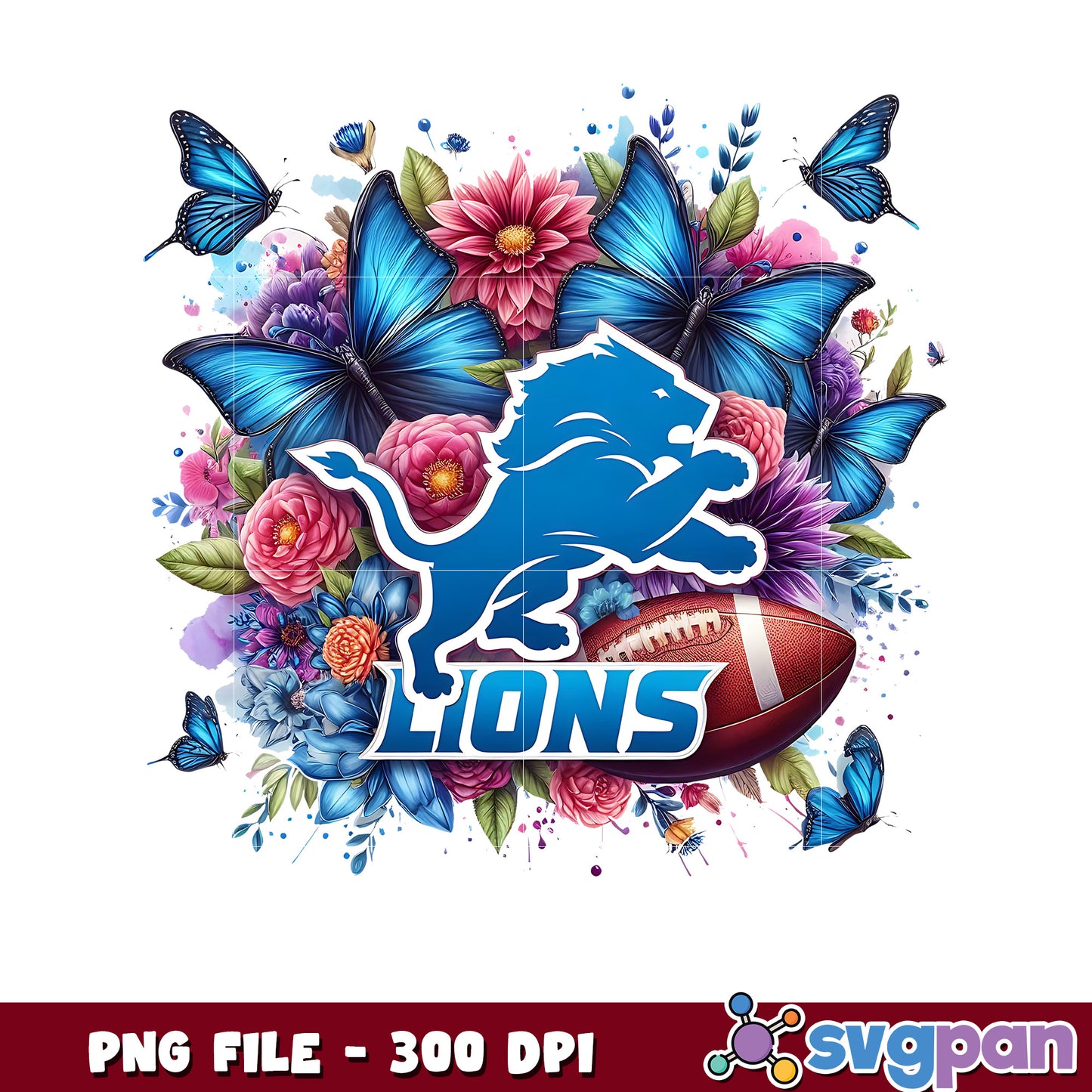 Detroit lions flowers png, nfl games png, american football png