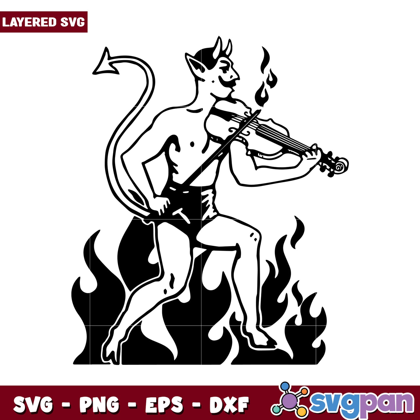 Devil Playing Violin SVG Design, Perfect for Creative Projects