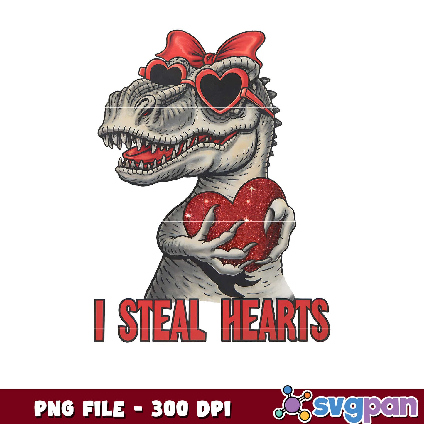 Dinosaur Holding Heart PNG Design, Fun and Cute Artwork