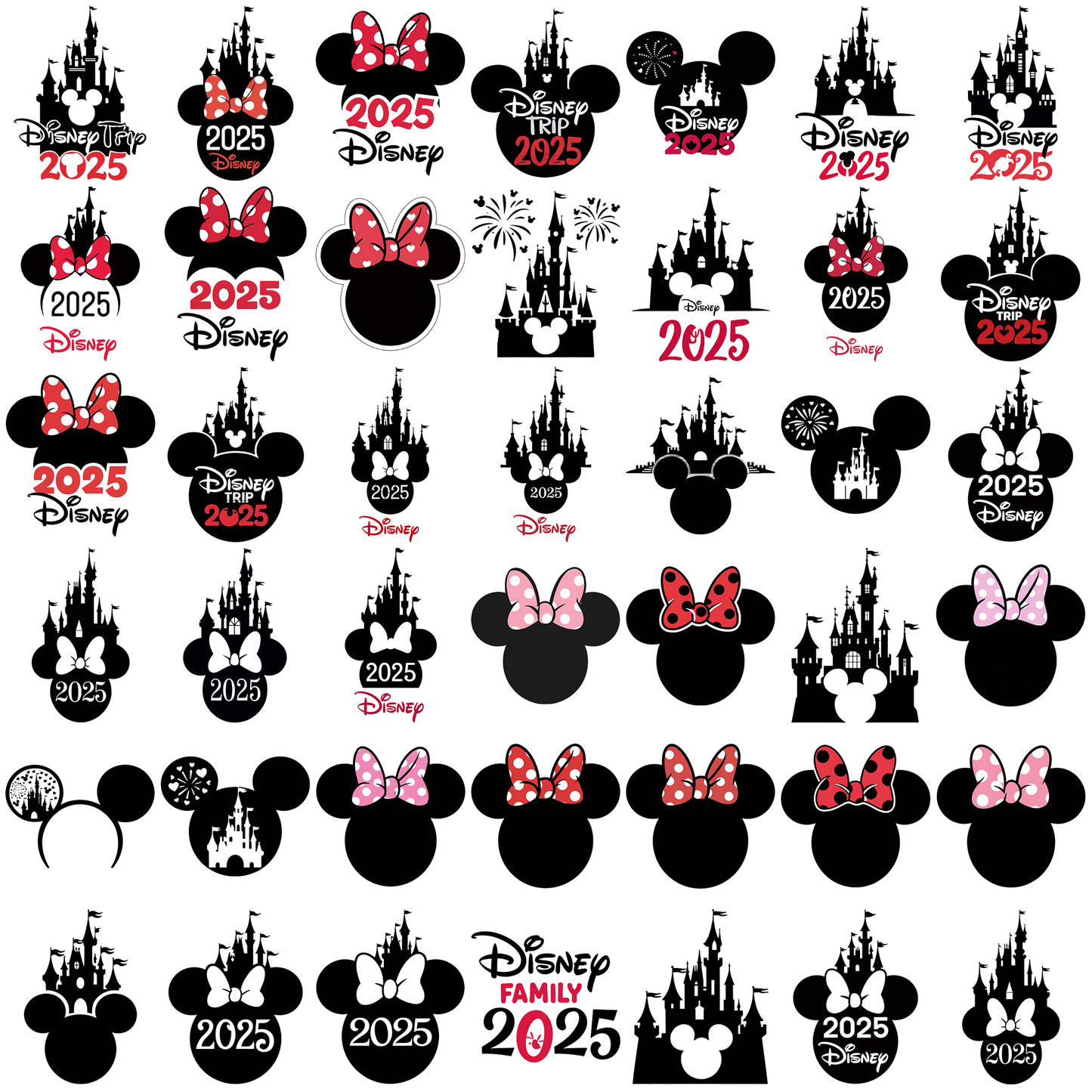 Disney 2025 png bundle, mickey mouse png, disney world png