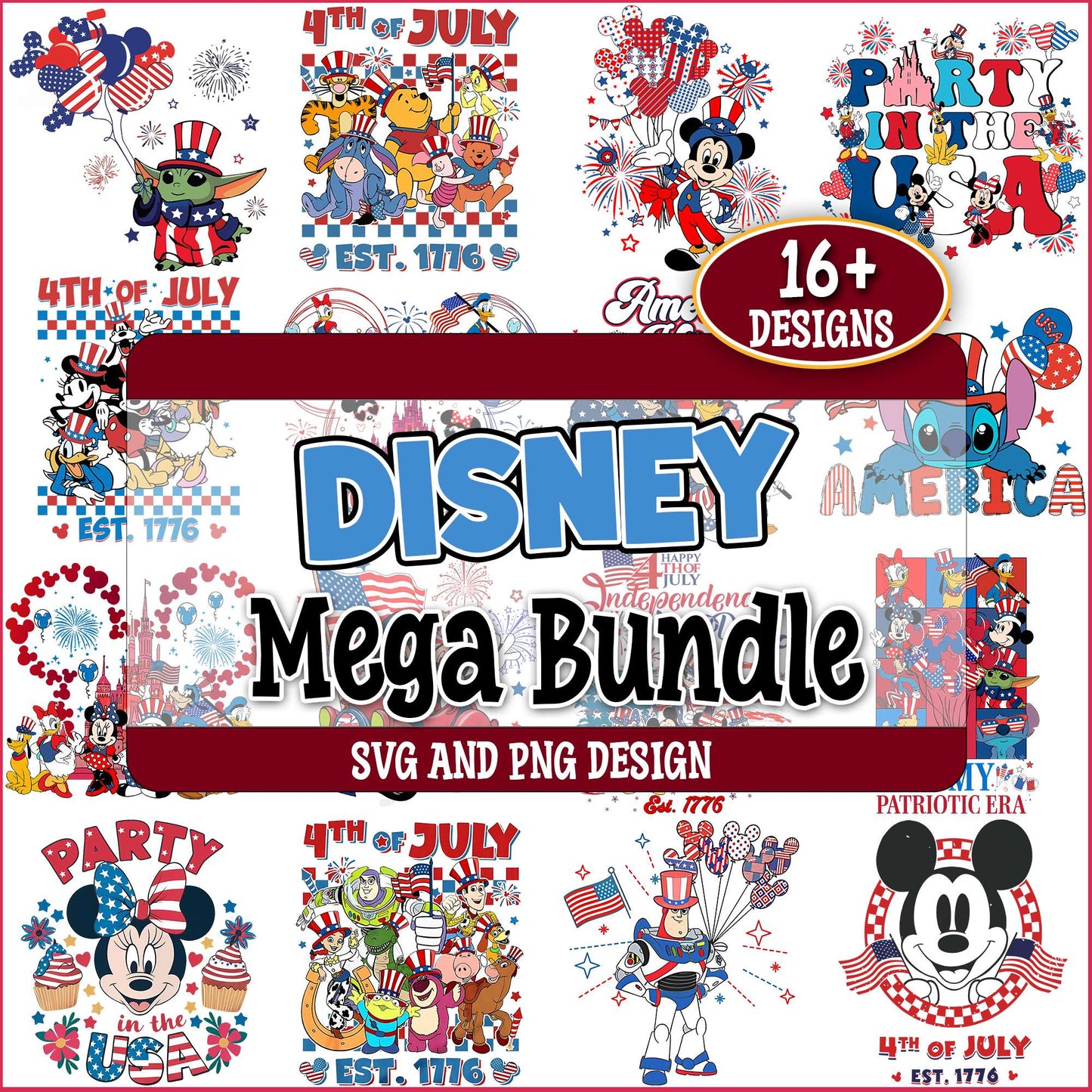 Disney 4th july svg bundle
