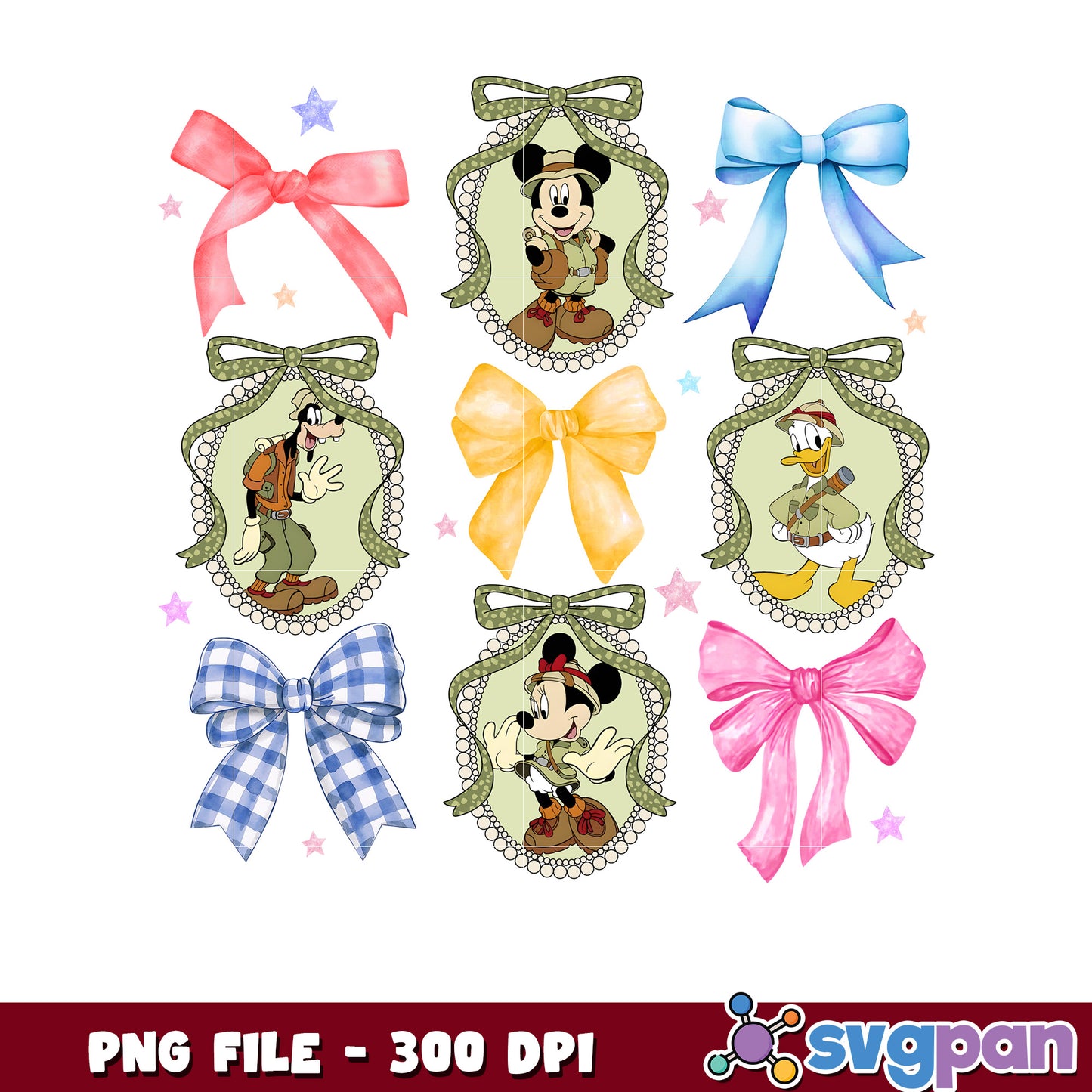Disney Bow PNG Clipart Set