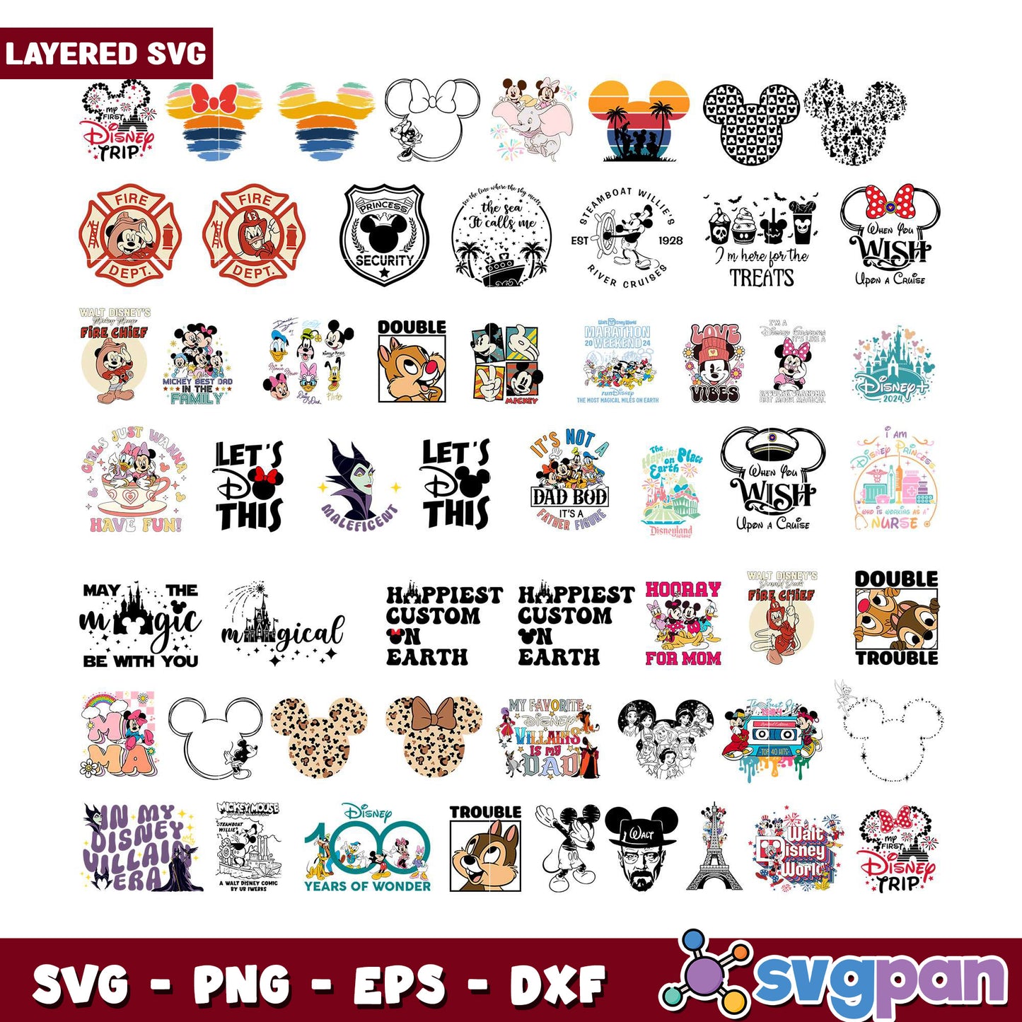 Disney Bundle SVG Layered Designs