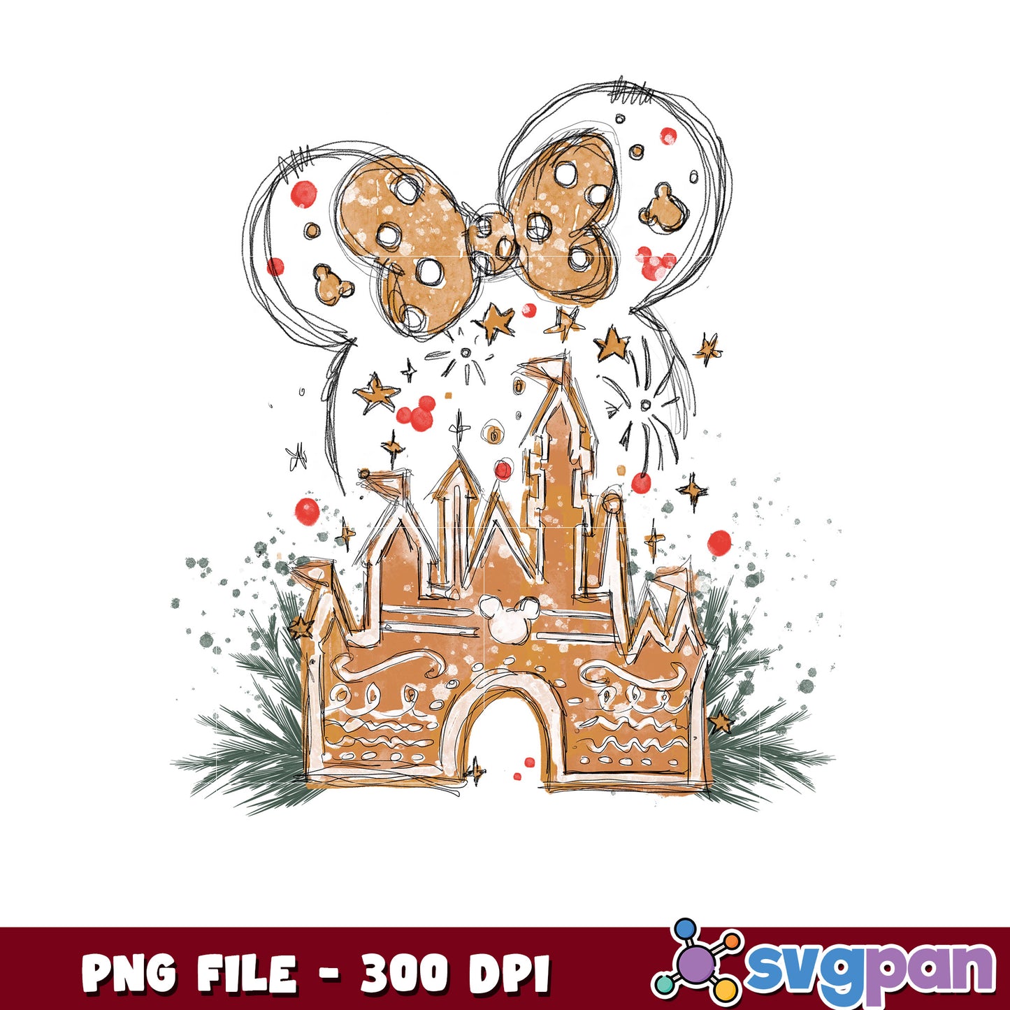 Disney Castle Gingerbread PNG