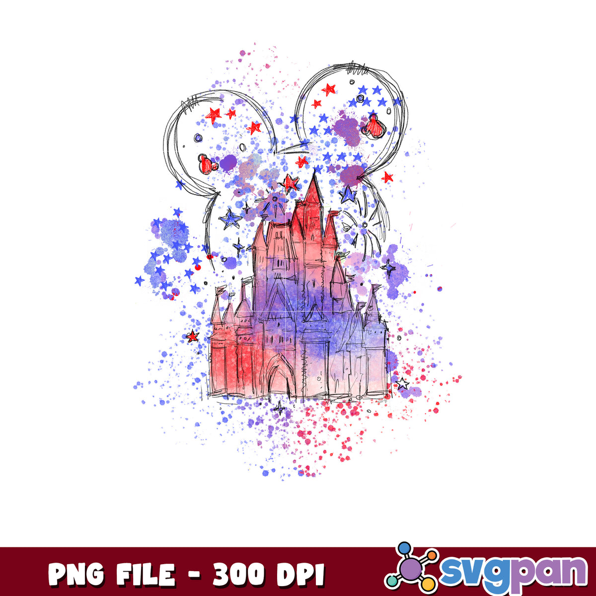 Disney Castle Watercolor PNG