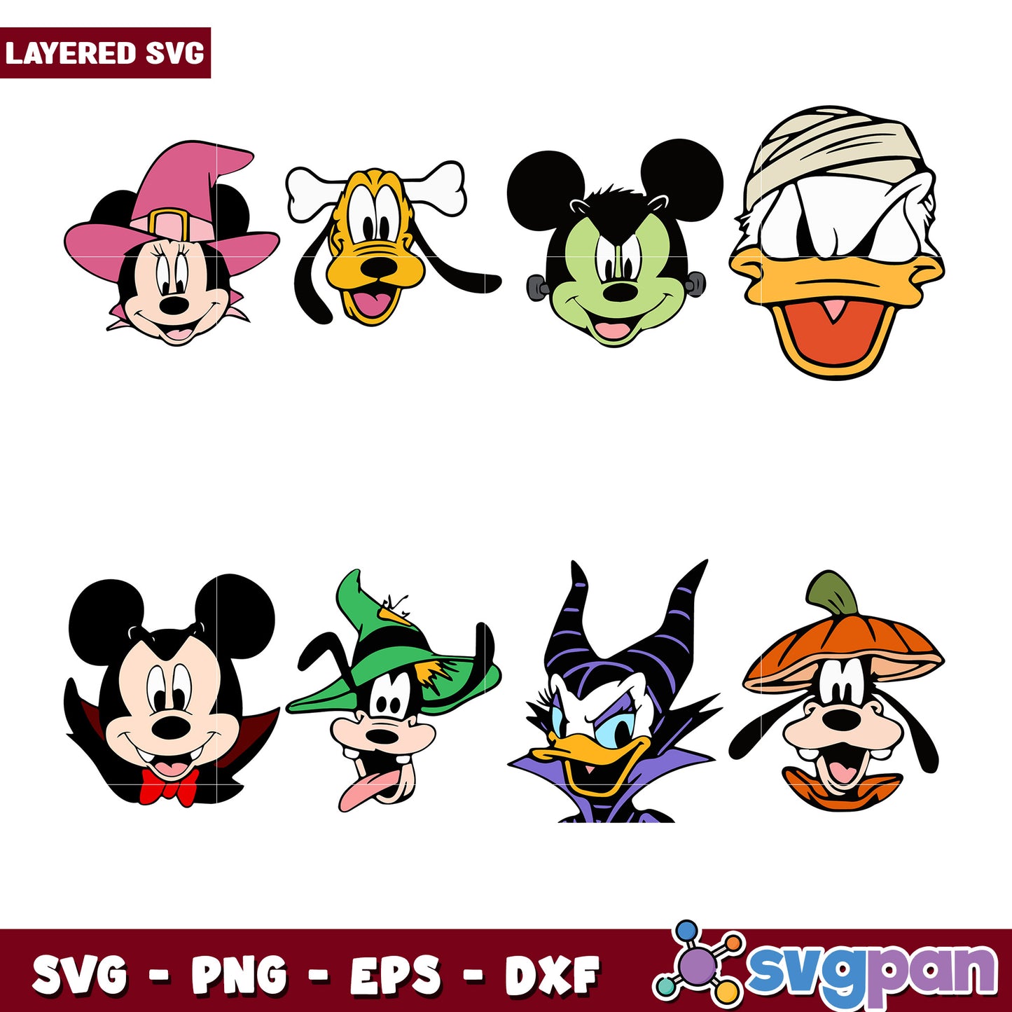 Disney Character Bundle SVG for Crafting Projects