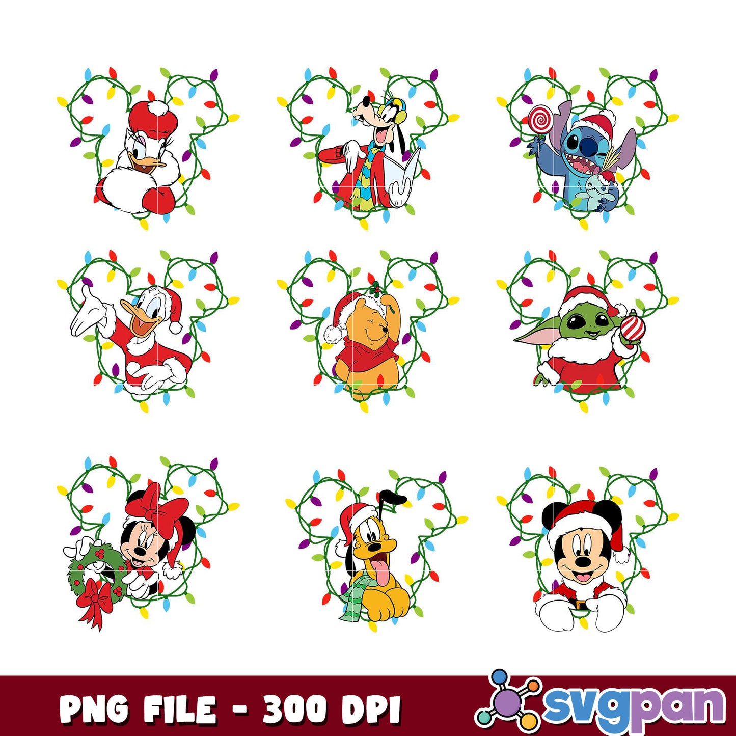 Disney Christmas PNG Bundle 300 DPI