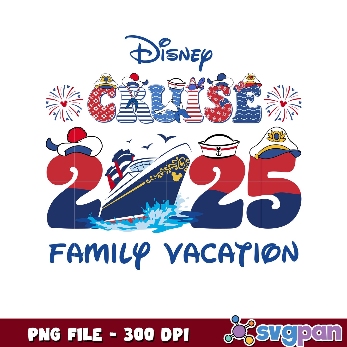 Disney Cruise 2025 Family Vacation PNG