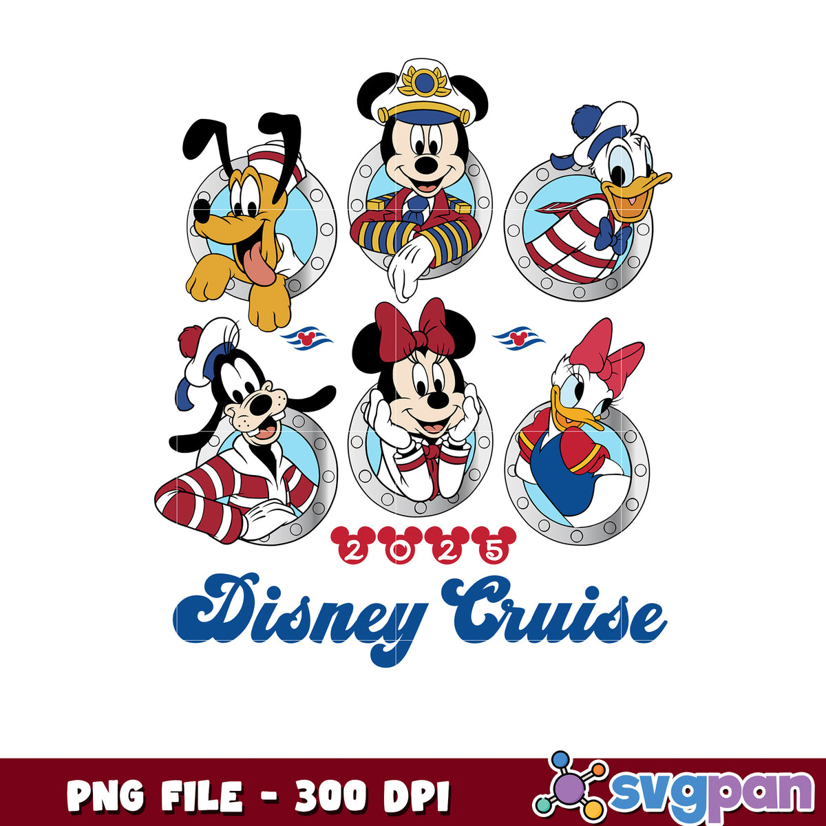 Disney Cruise 2025 Mickey Mouse & Friends PNG