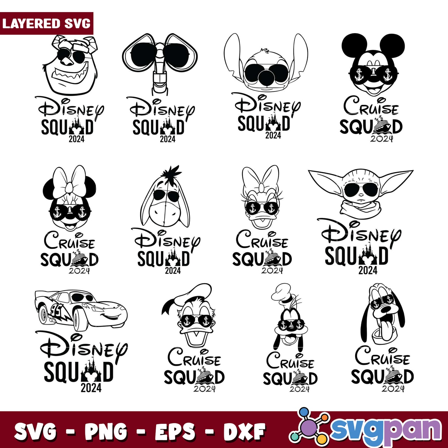Disney Cruise Squad 2024 SVG Bundle
