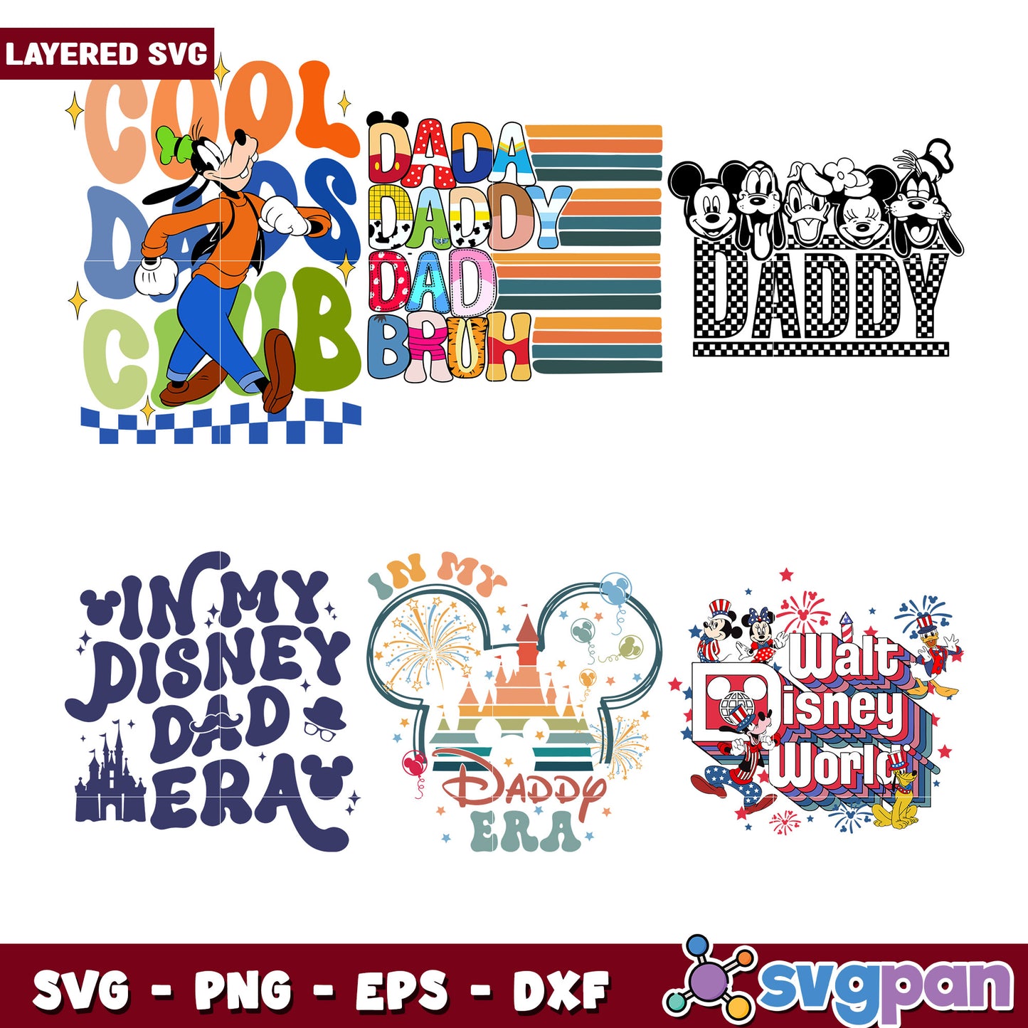 Disney Dad SVG Bundle 4 Designs
