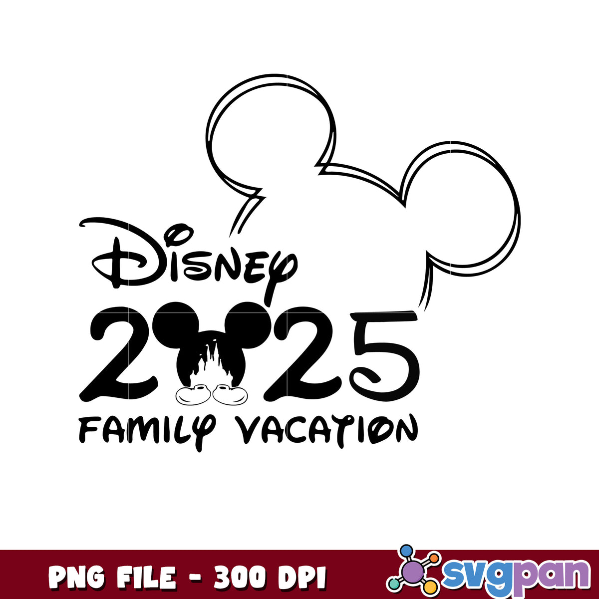 Disney Family Vacation 2025 PNG