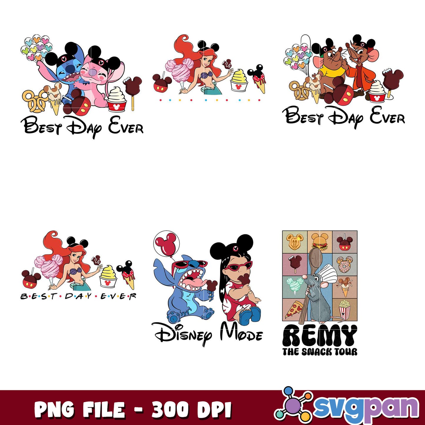 Disney Food Bundle PNG - 300 DPI