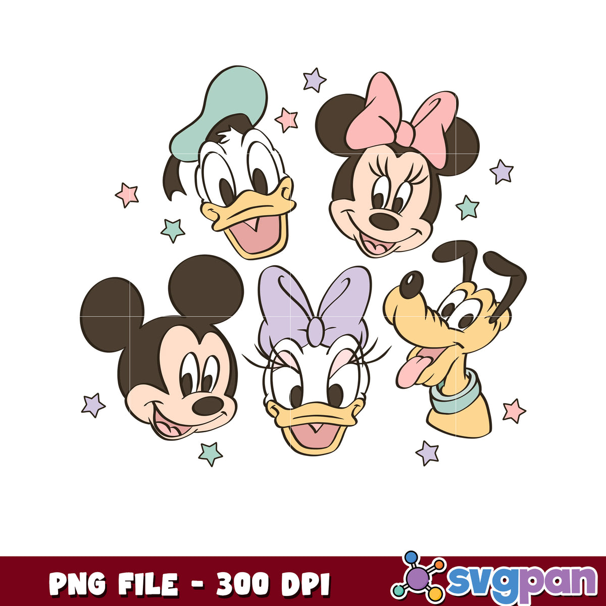Disney Friends PNG Faces Cute Cartoon