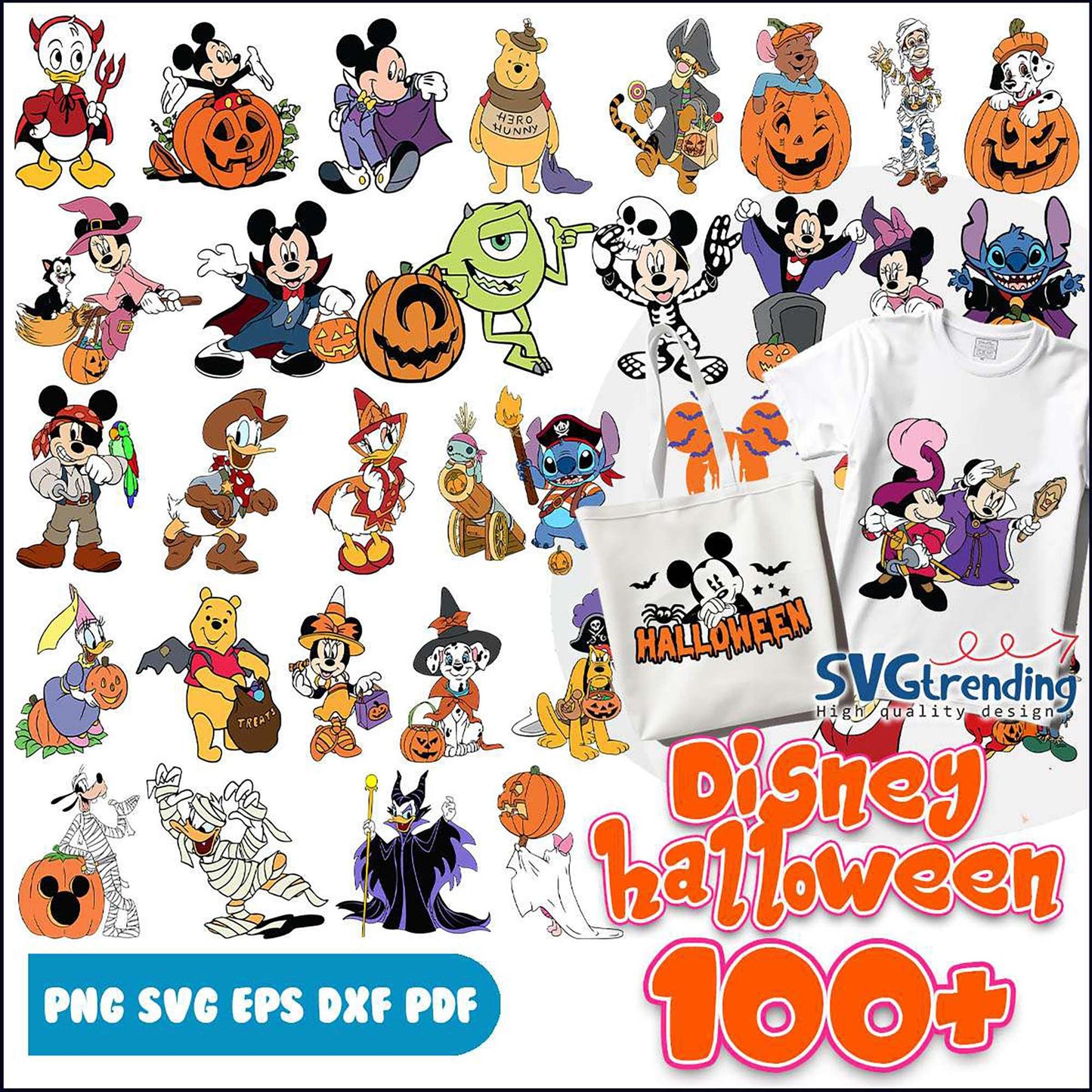 Disney Halloween SVG Bundle 100+ PNG DXF EPS PDF