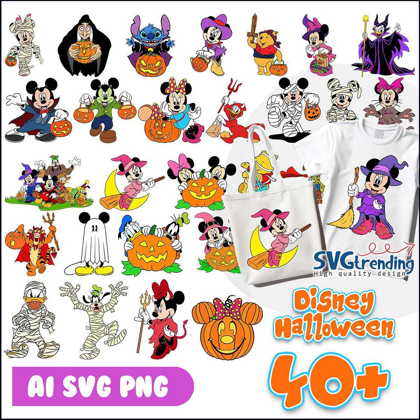Disney Halloween SVG Bundle 40+ Designs