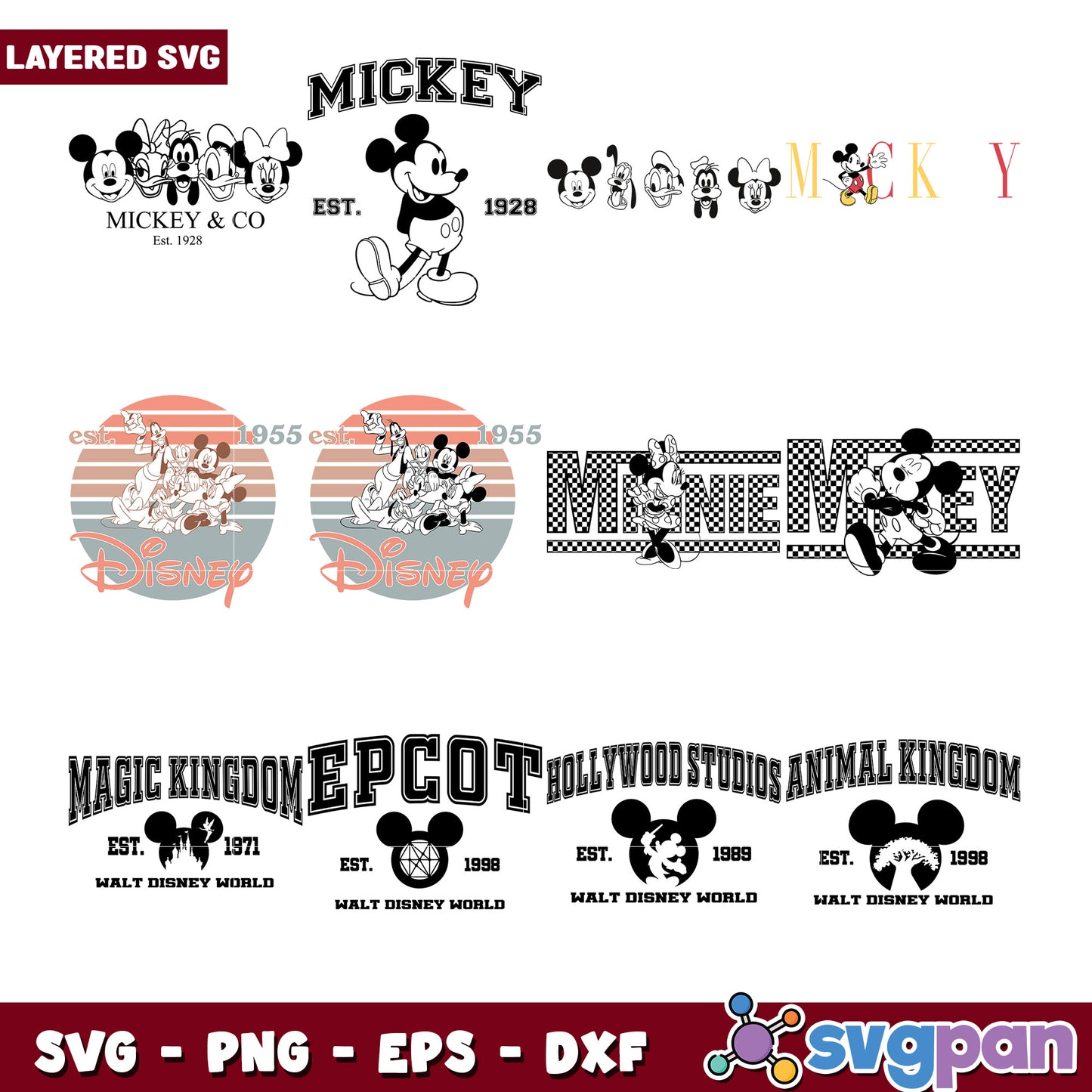 Disney Mickey and Friends SVG Bundle for Crafts