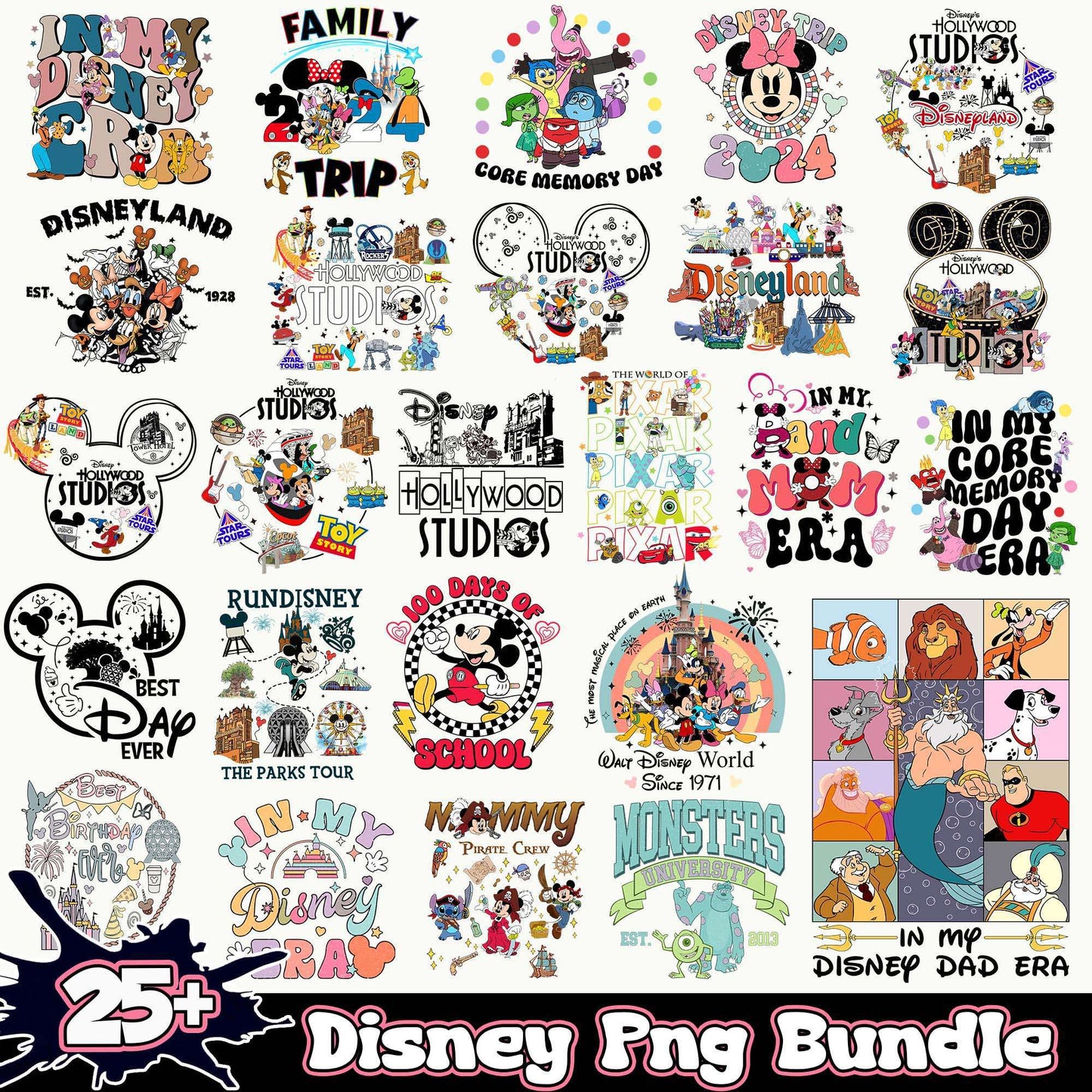 Disney PNG Bundle 25+ Designs