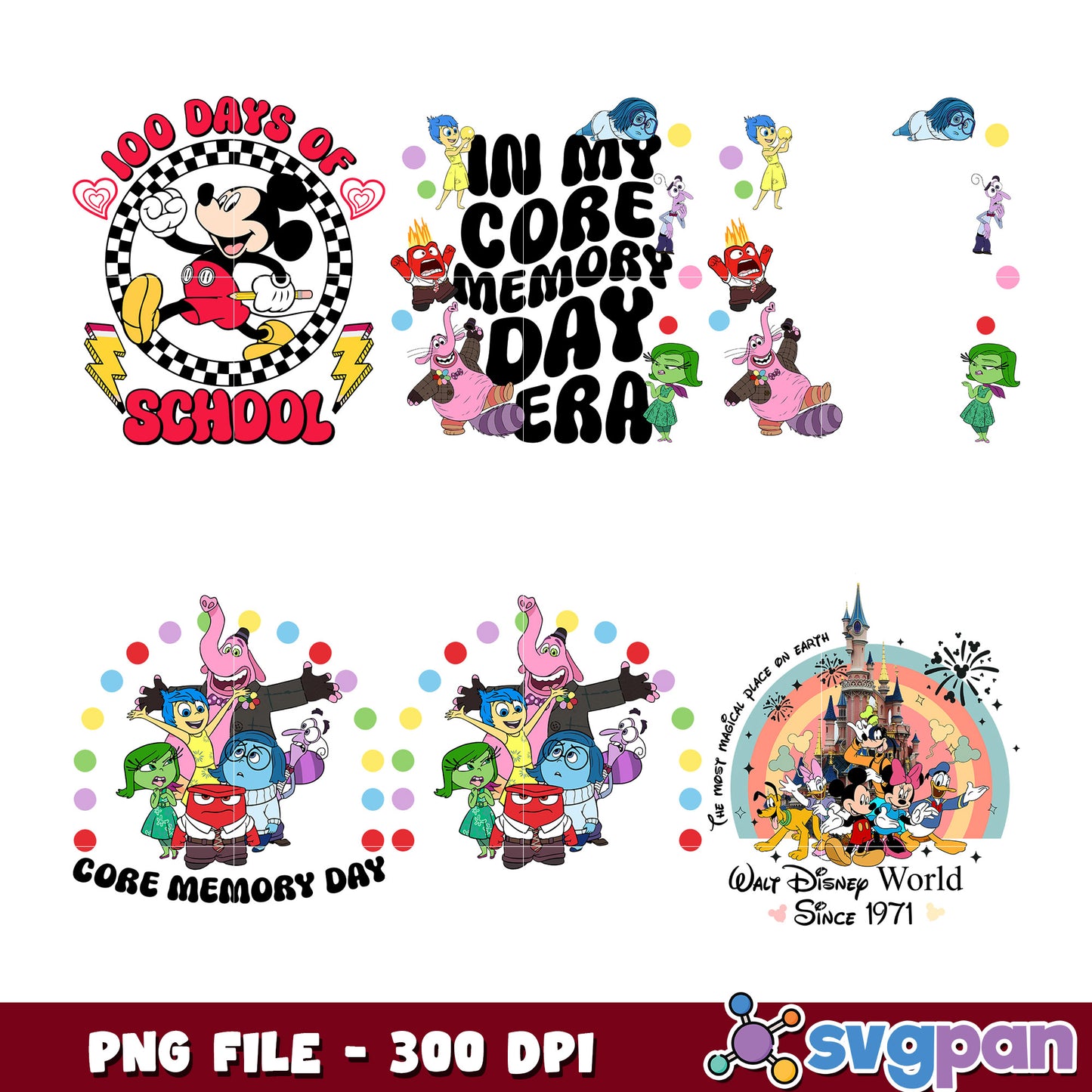 Disney Pixar Inside Out Core Memory Day PNG Bundle