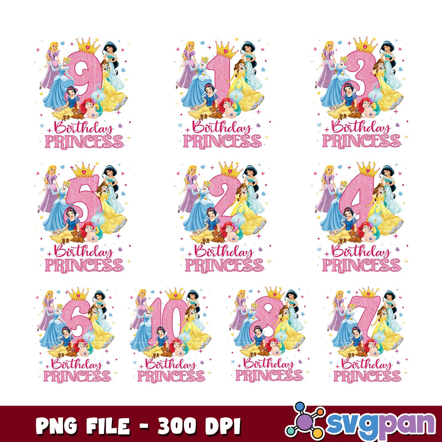 Disney Princess Birthday Bundle PNG