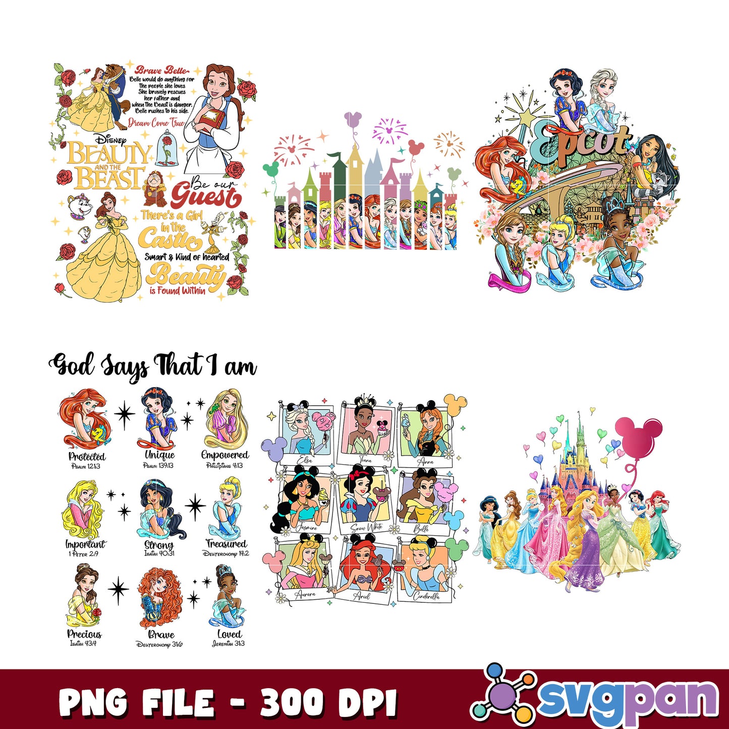 Disney Princess Bundle PNG for Creative Projects