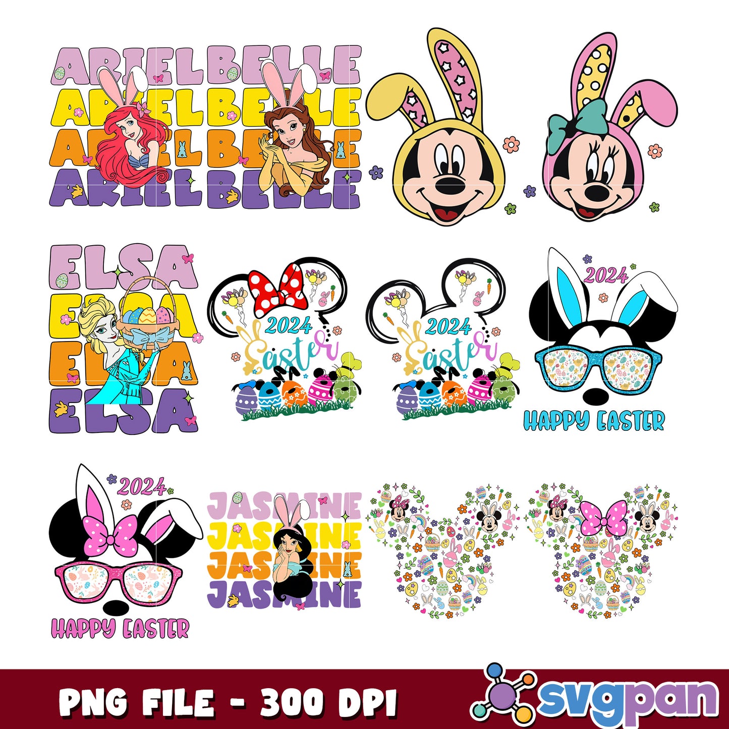 Disney Princess Easter Bundle PNG 300 DPI