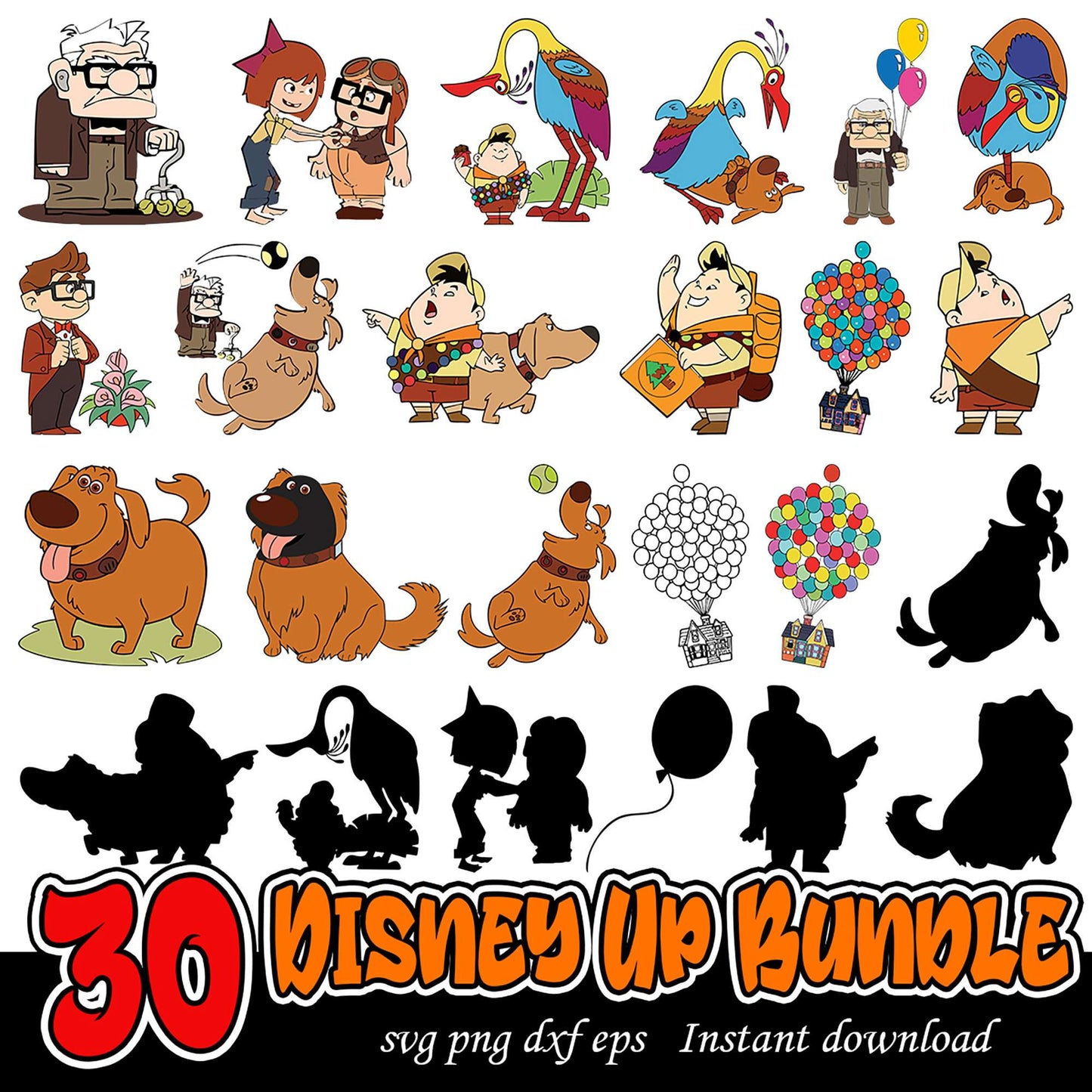 Disney Up Bundle 30 SVG Files for Instant Download Designs