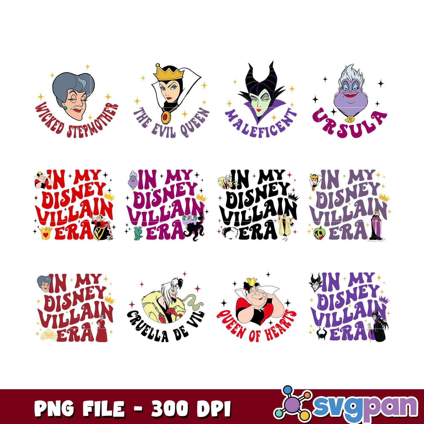 Disney Villains Bundle PNG Digital Download 300 DPI