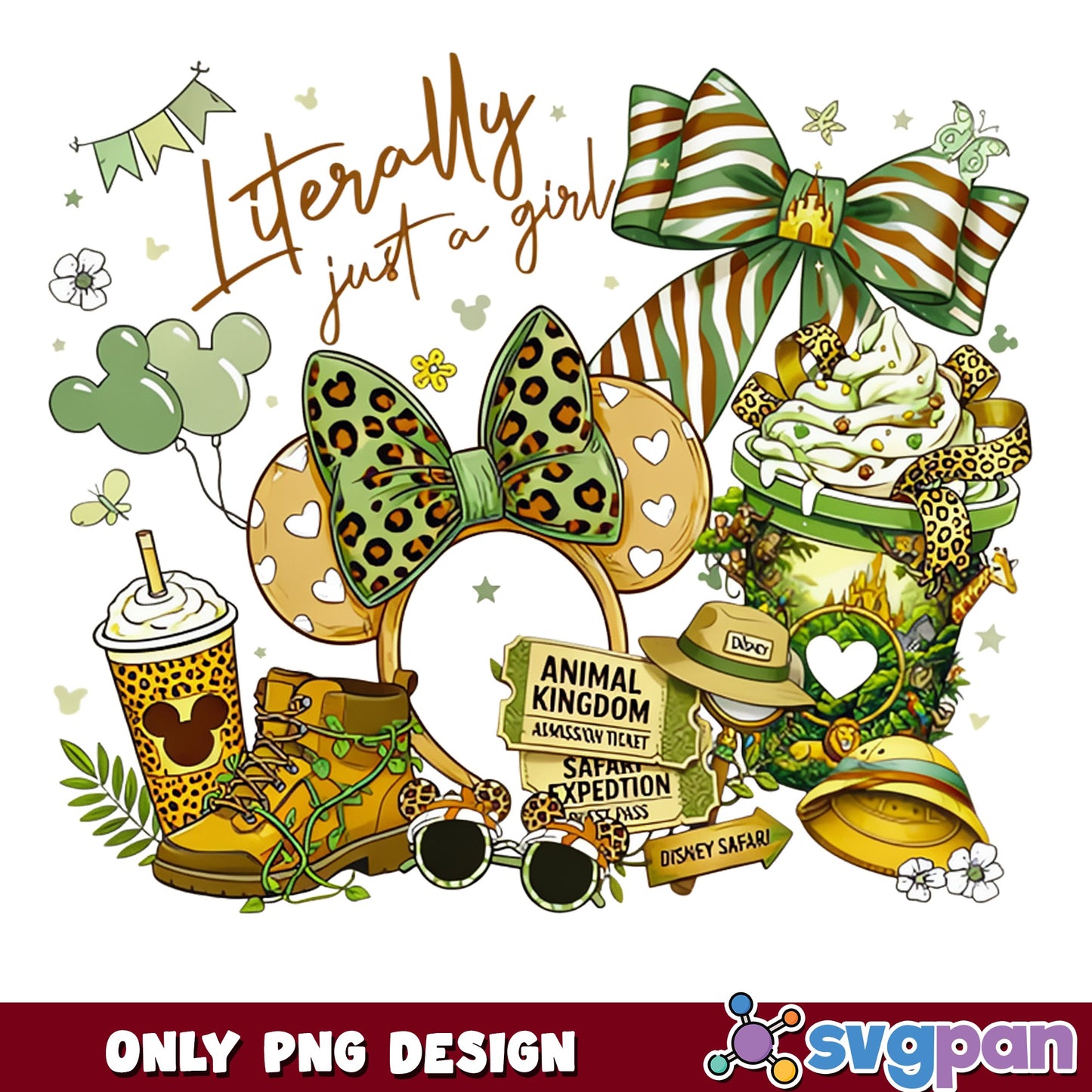 Disney Animal Kingdom PNG, Literally Just A Girl Safari PNG, Mickey PNG