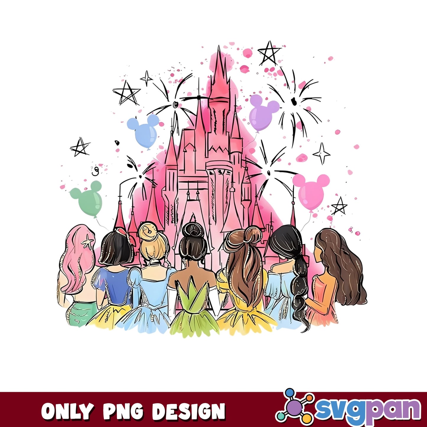 Disney Princess Castle PNG, Princess Squad PNG, Magical Kingdom PNG
