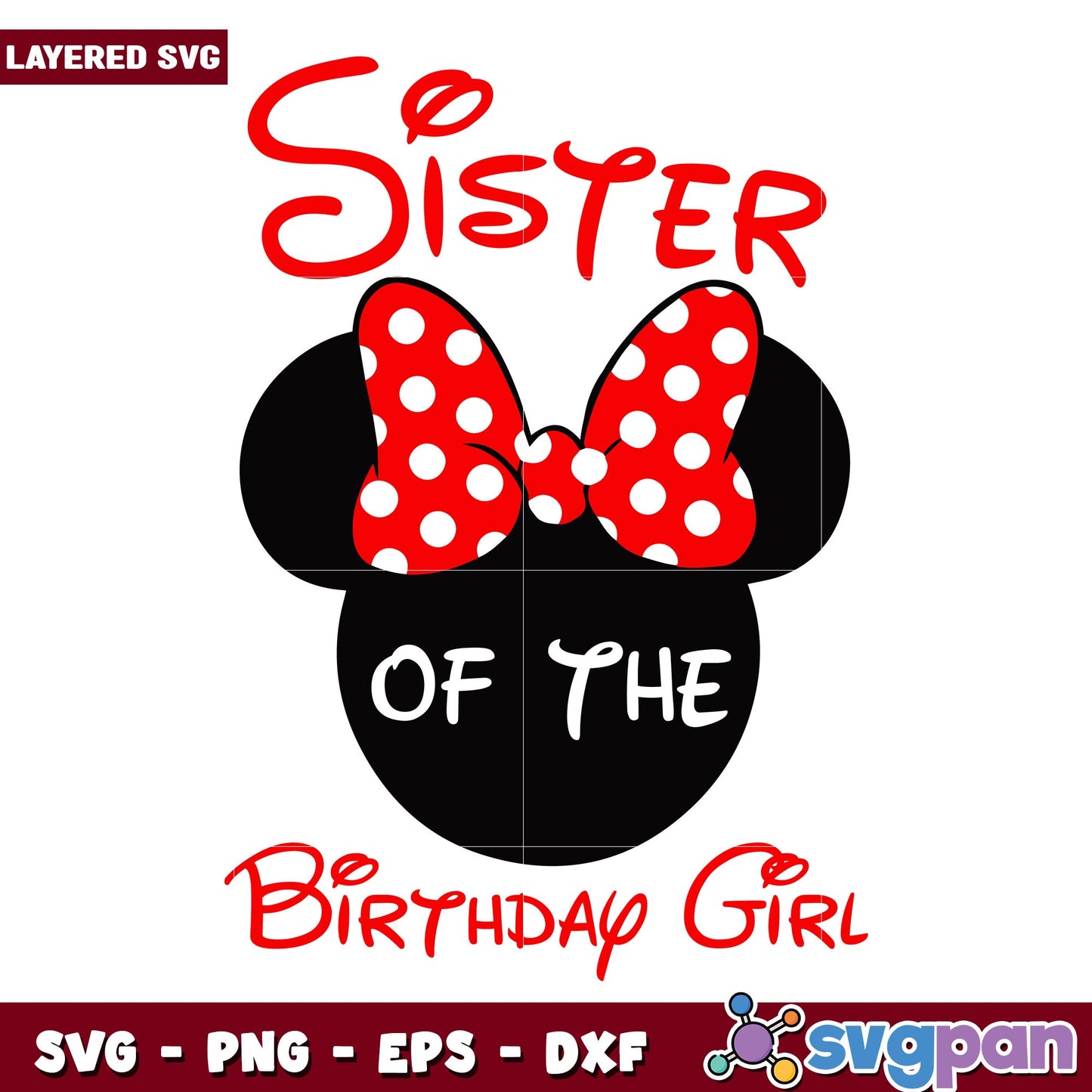 Disney Sister of the Birthday Girl svg, Disney characters svg, Digital Download