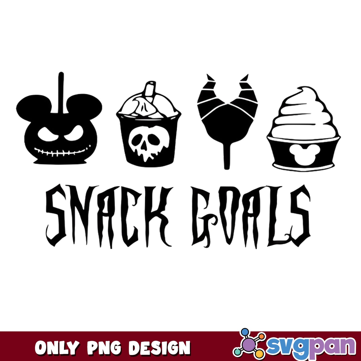 Disney Snack Goals PNG Design, Villain Halloween PNG, Disney PNG