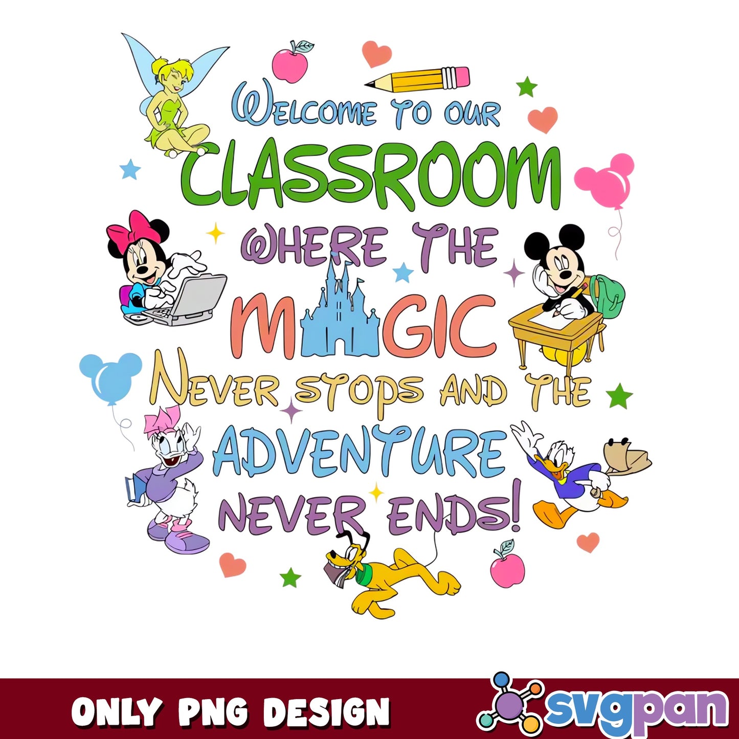 Disney Welcome To Our Classroom PNG, Teacher PNG, Mickey PNG