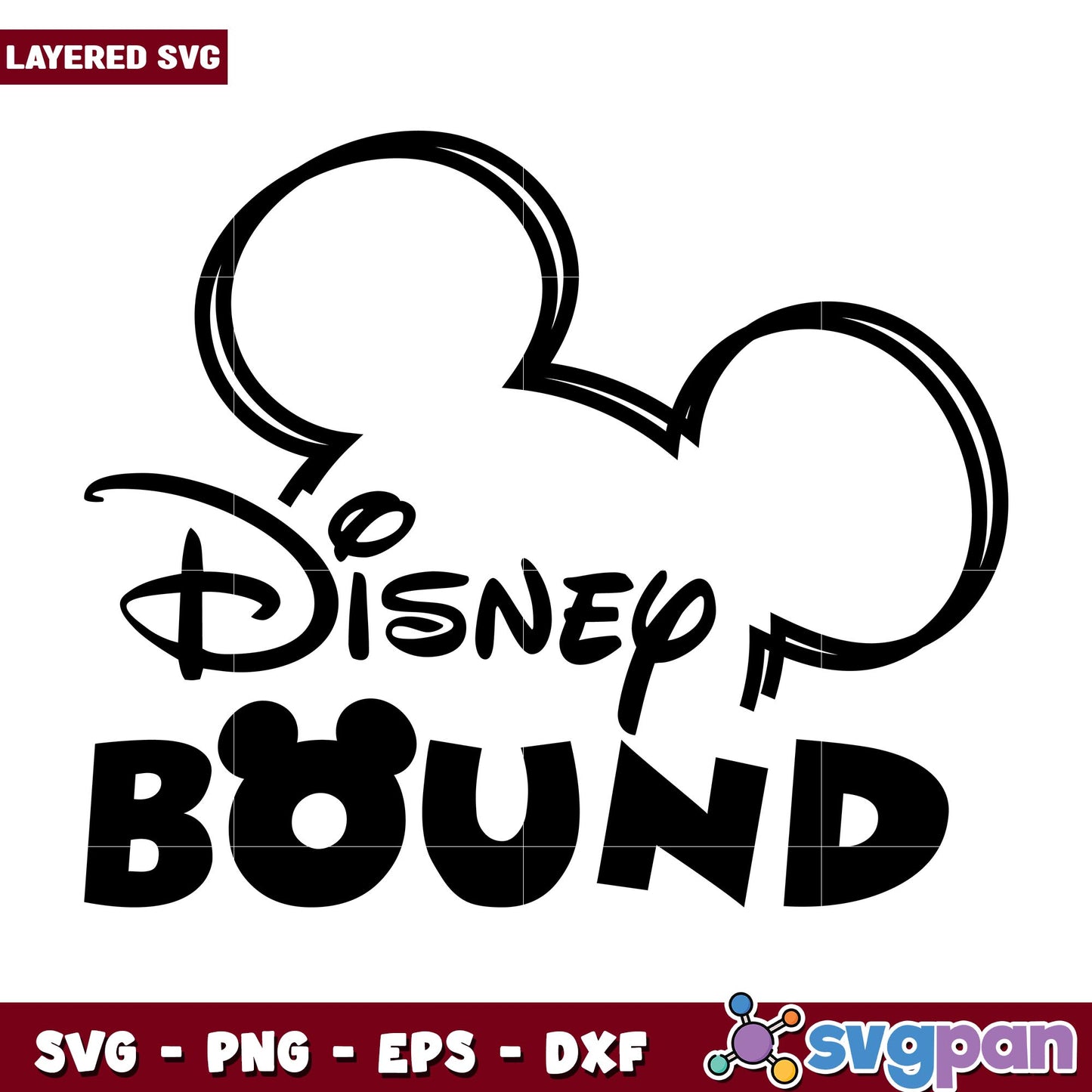 Disney bound mickey svg, Disney characters svg, digital download