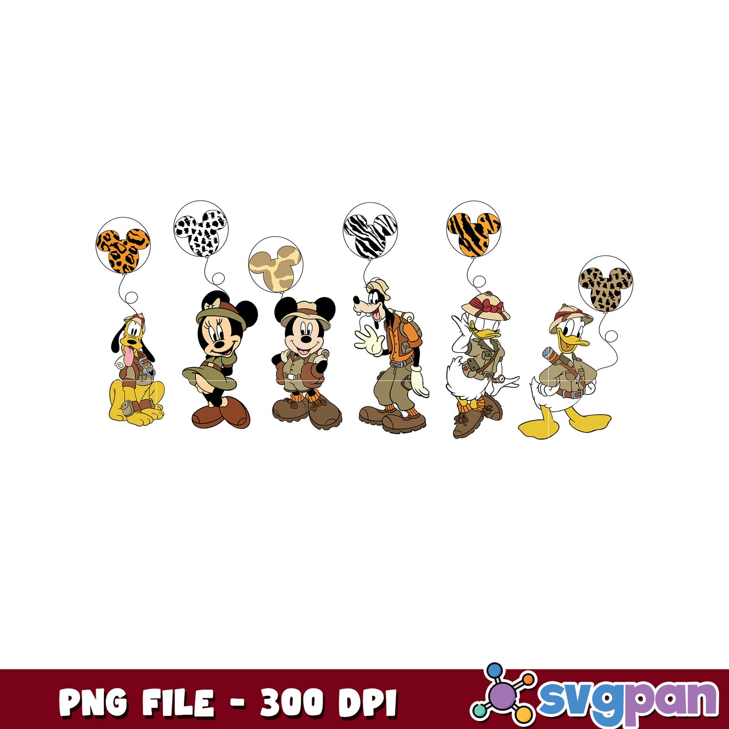 Disney animal kingdom png, mickey mouse safari png, disney wildlife adventure png