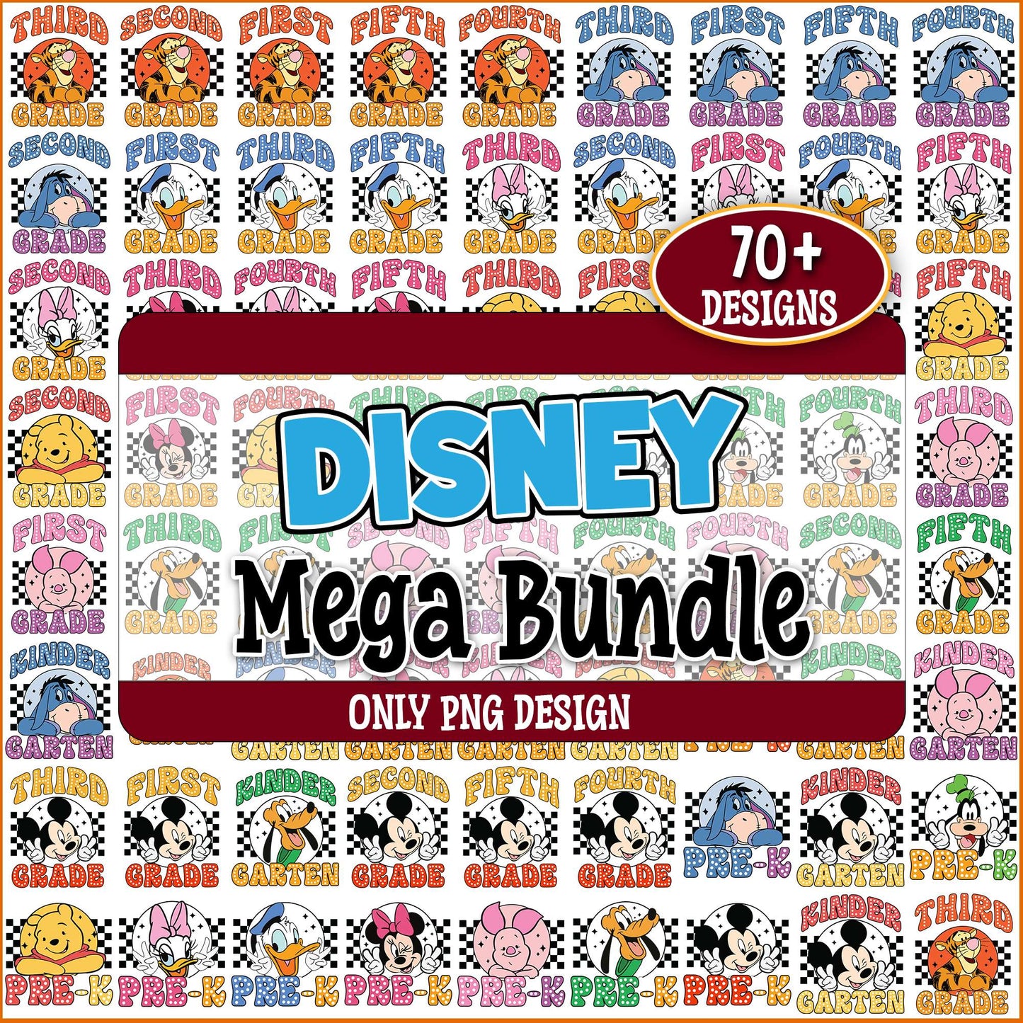 Disney cartoons school png bundle