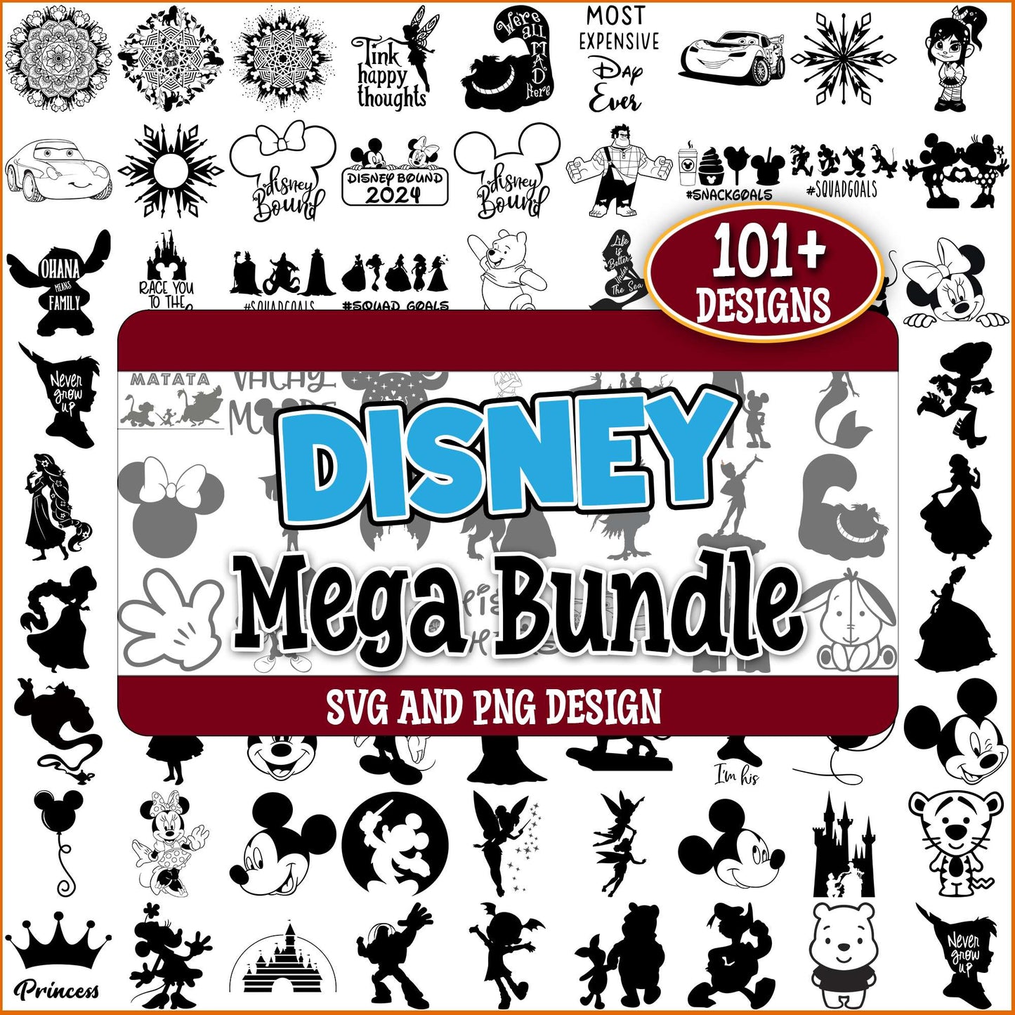 Disney cartoons svg bundle