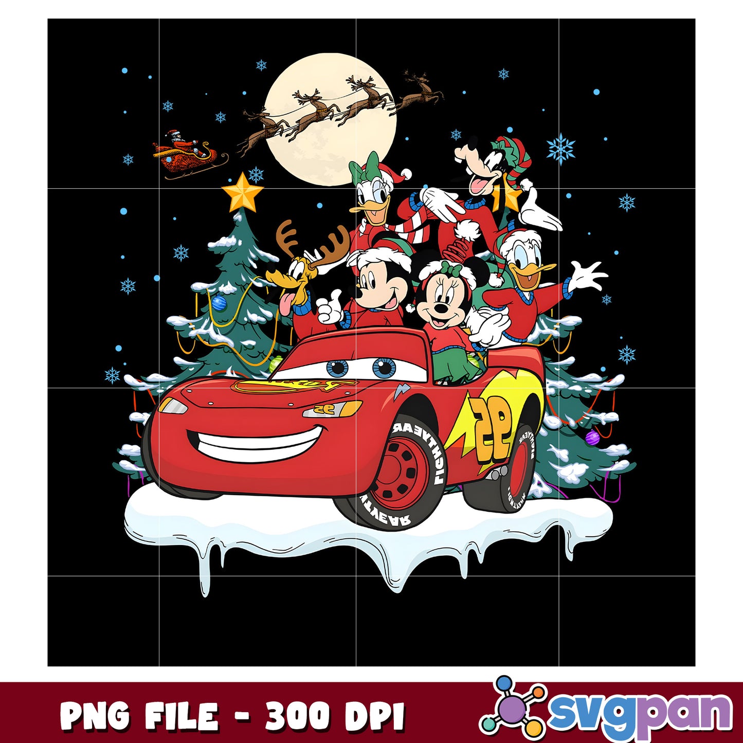 Disney characters png, christmas costume png, christmas season png