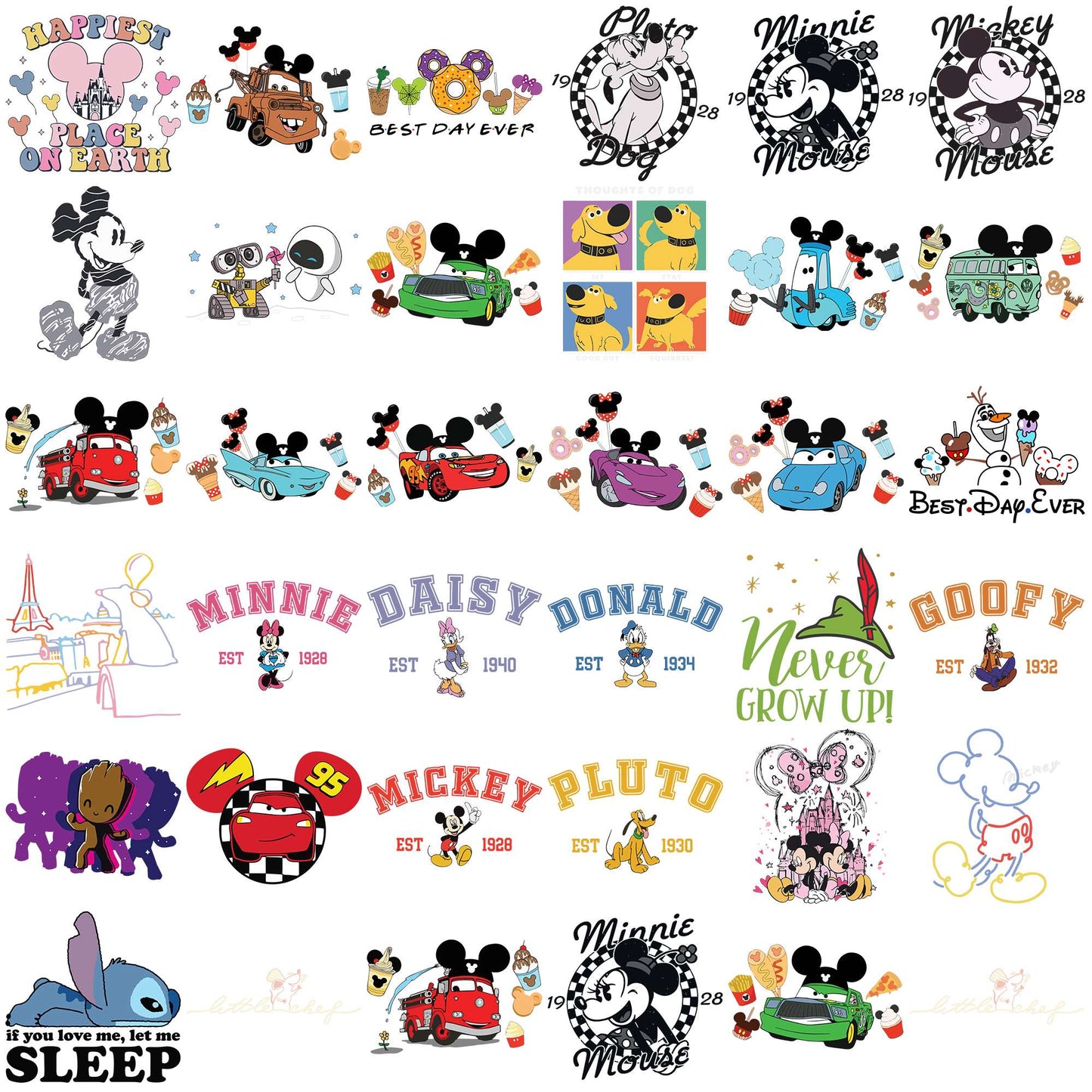 Disney fiction world art svg bundle, disney world svg, disney characters svg