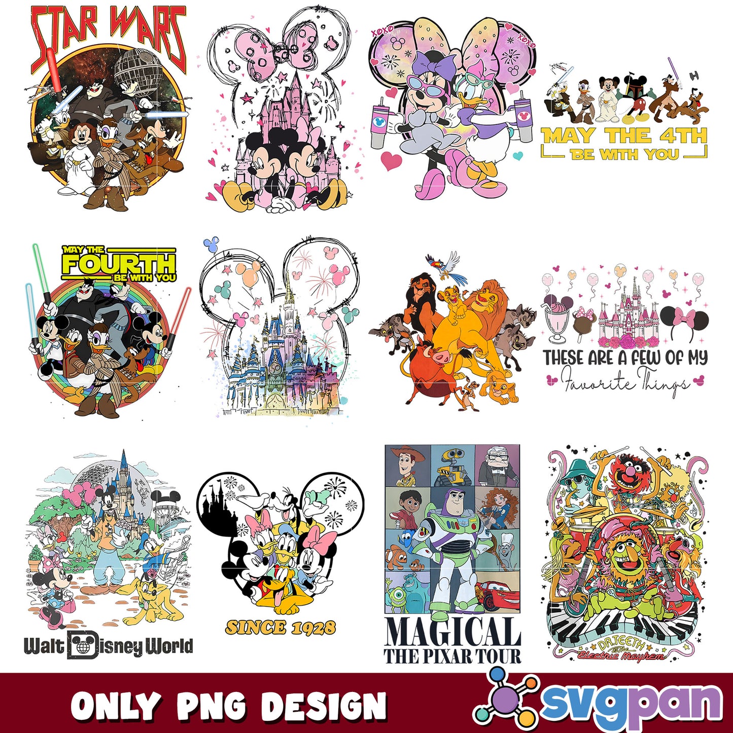 Disney franchise png bundle