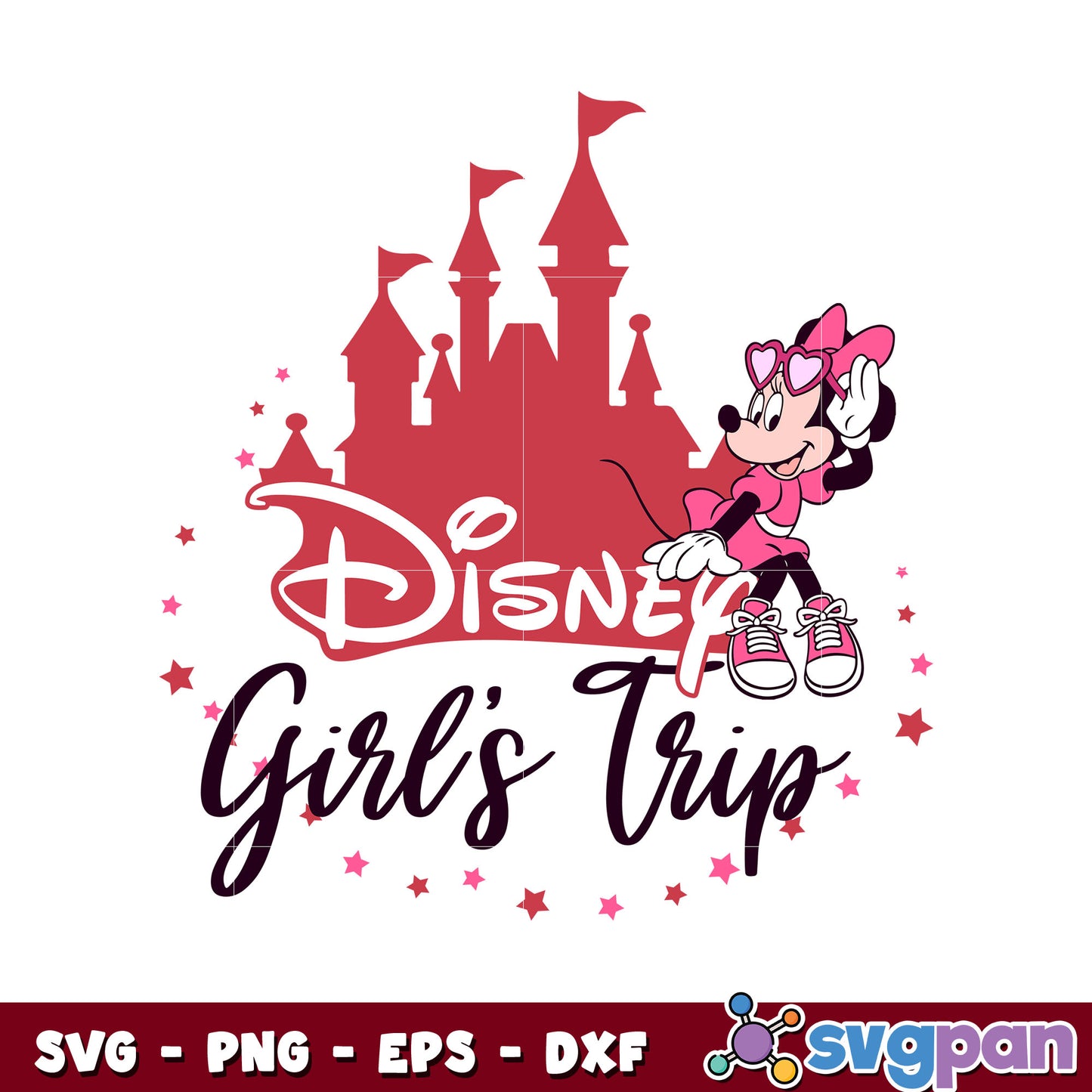 Disney girls trip minnie mouse design svg, pink minnie mouse svg