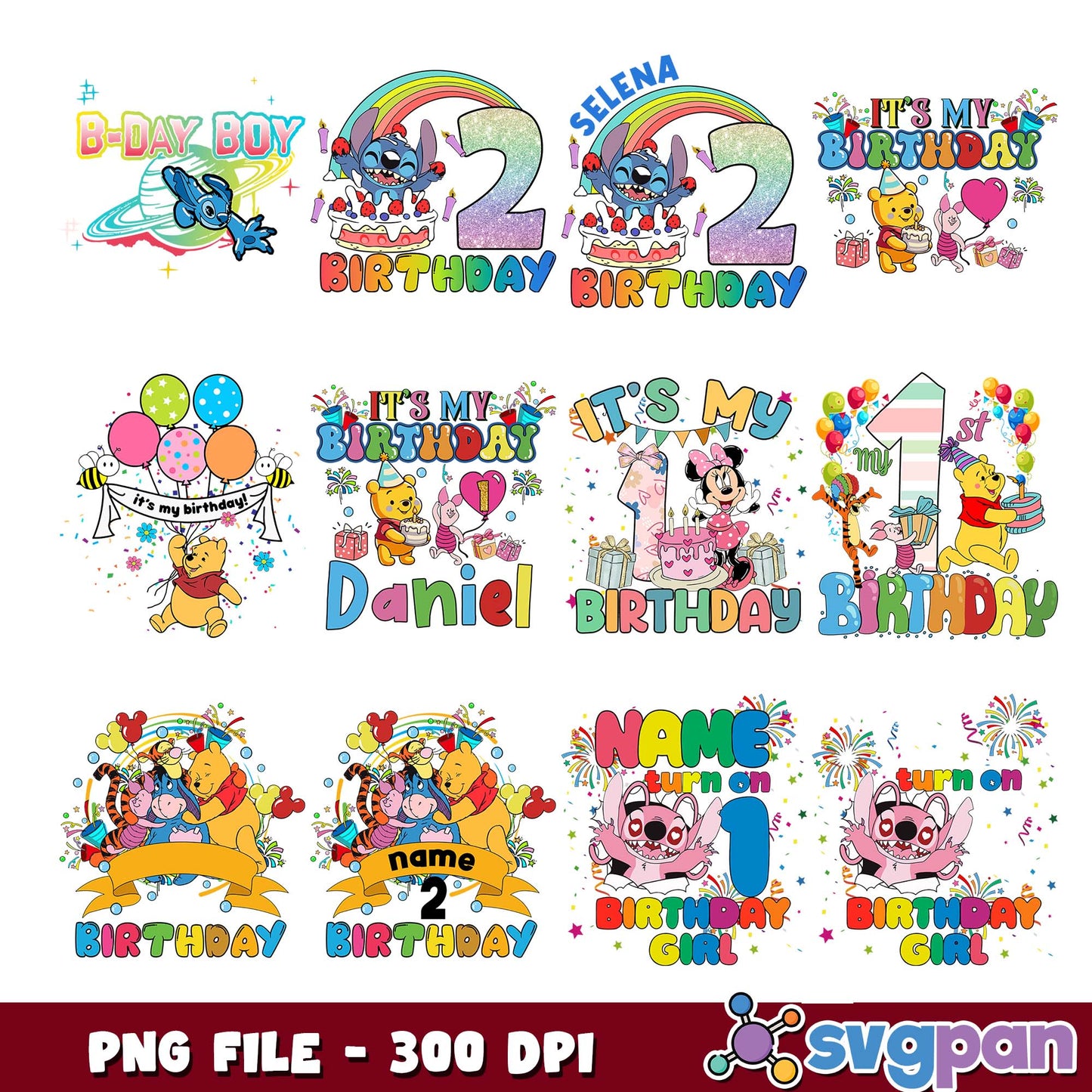 Disney its my birthday png bundle