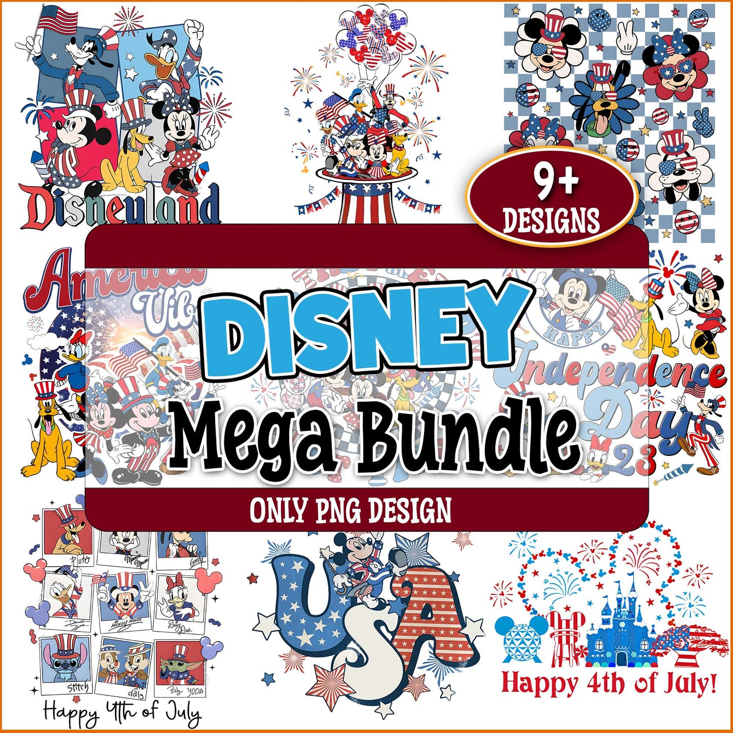 Disneyland 4th july png bundle