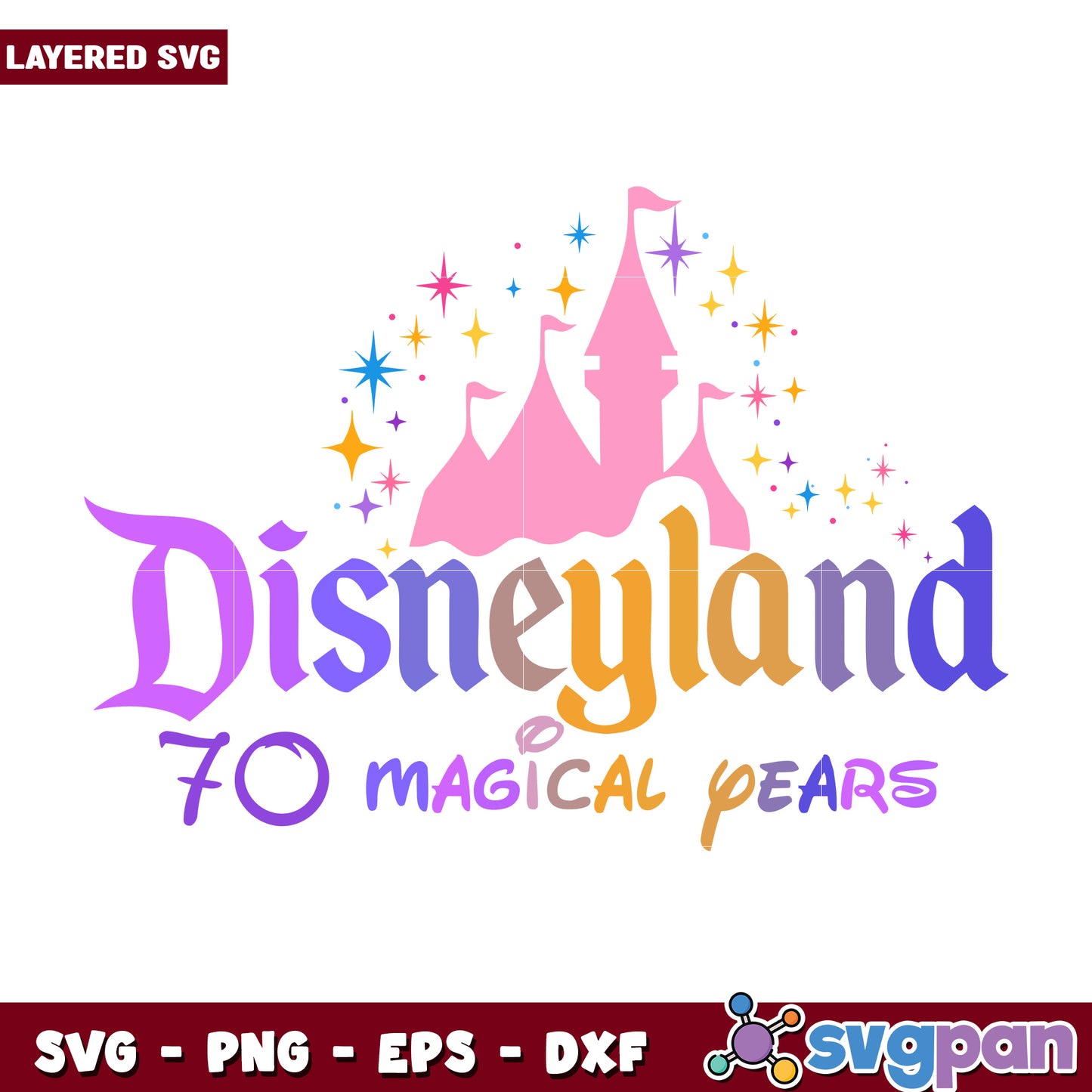Disneyland 70th anniversary design svg, mickey friends svg, disneyland celebration svg